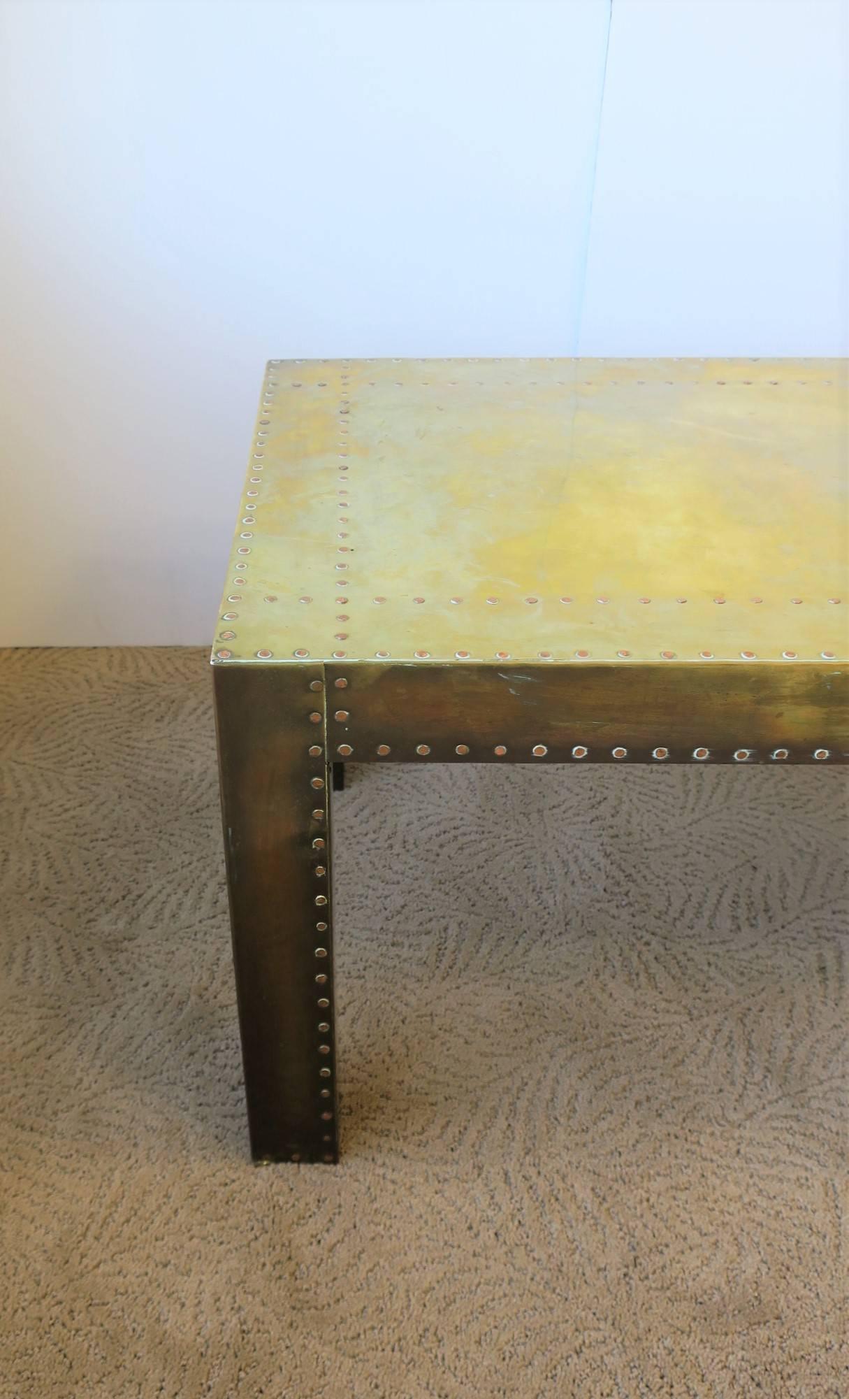 Brass Rectangular Coffee or Cocktail Table 6