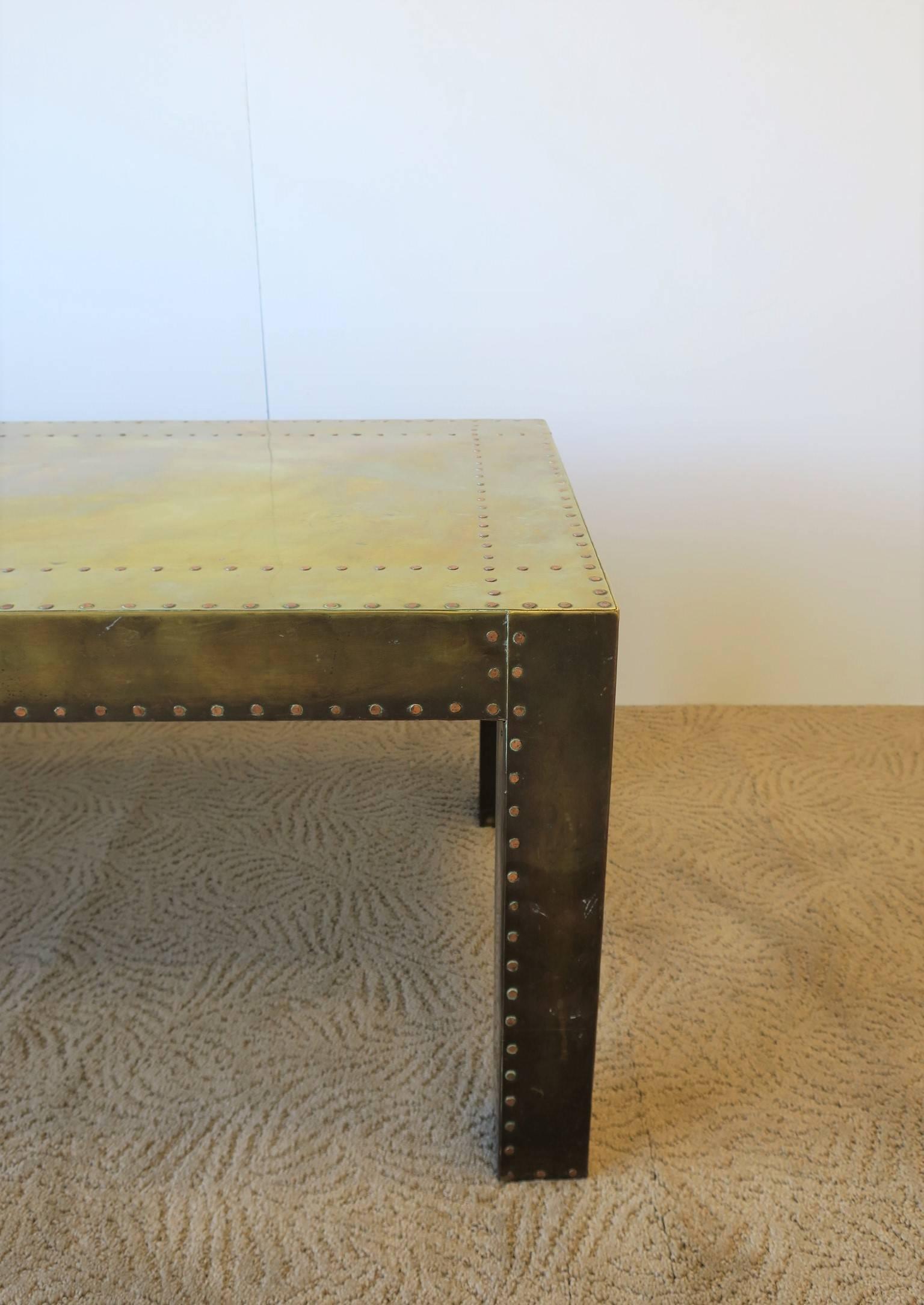 Brass Rectangular Coffee or Cocktail Table 7