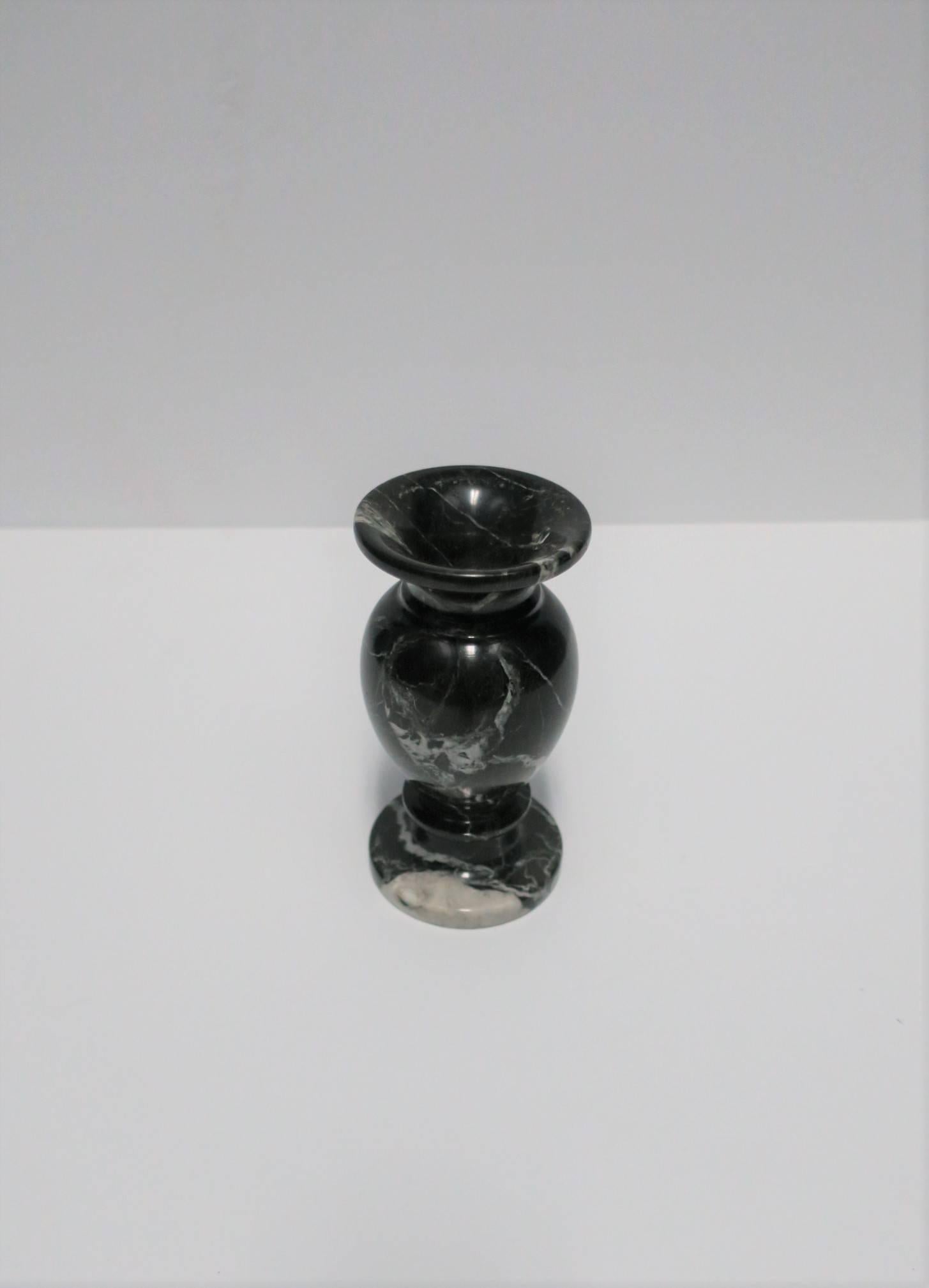 Black and White Marble Urn Vase Neoclassical Style 1