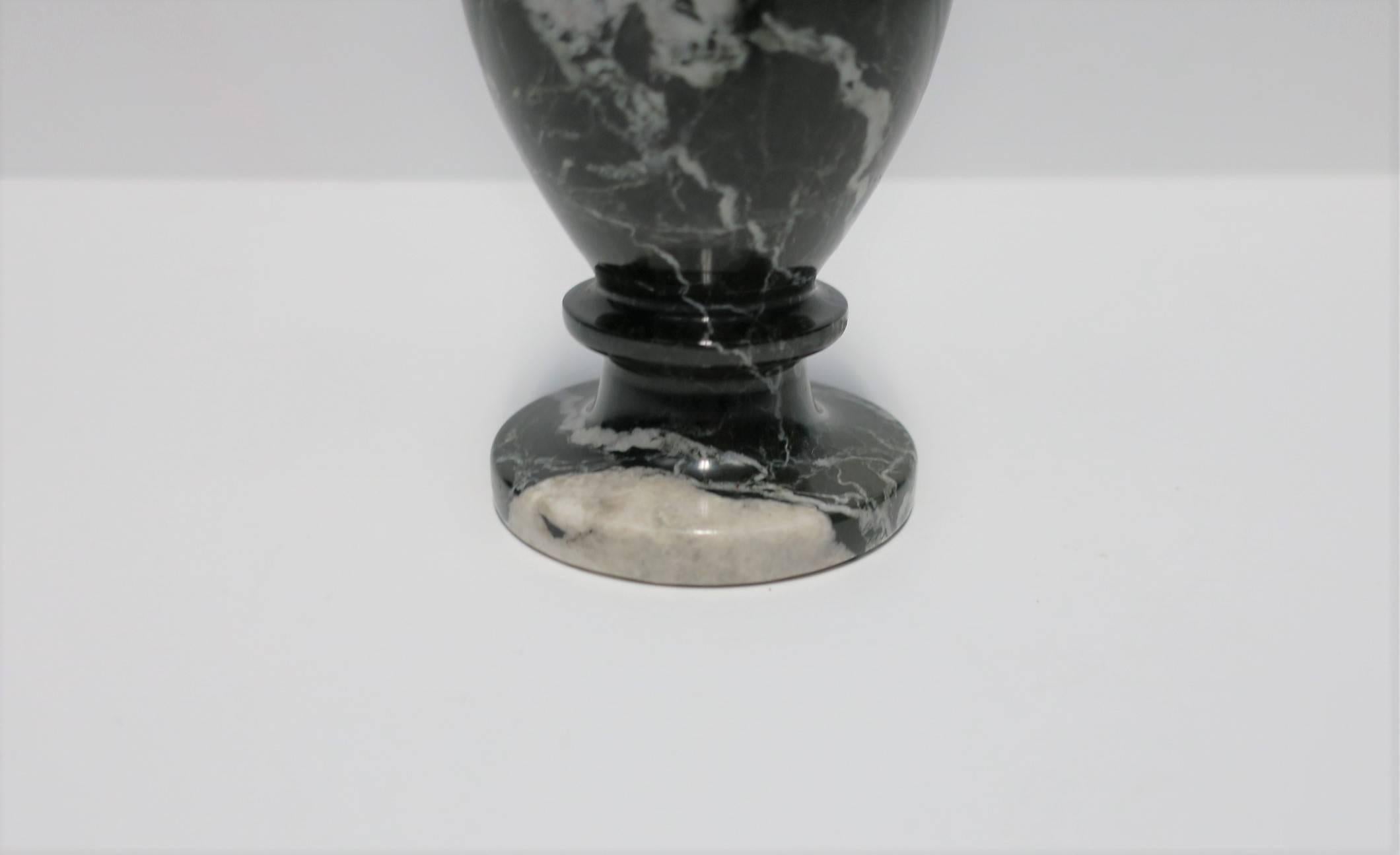 Black and White Marble Urn Vase Neoclassical Style 3