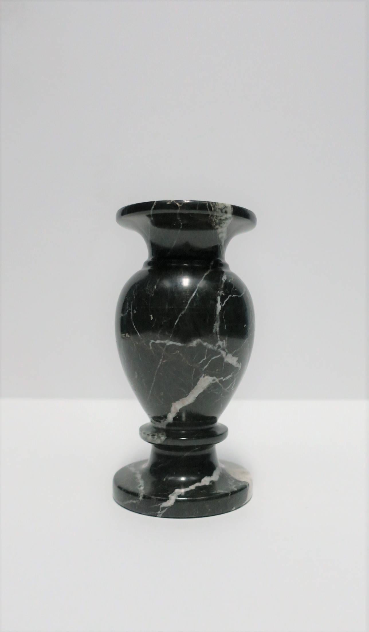 black and white marble vase