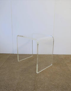 Modern Waterfall Lucite Bench or Side Table