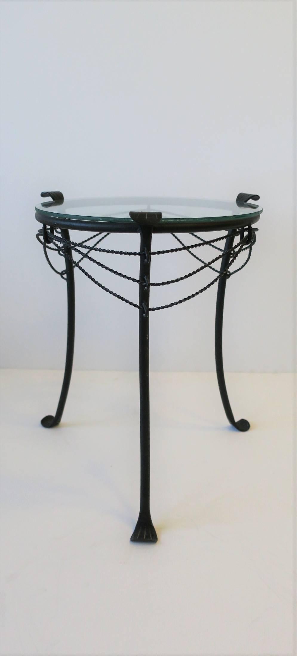 Contemporary Gueridon Metal Round Side Table