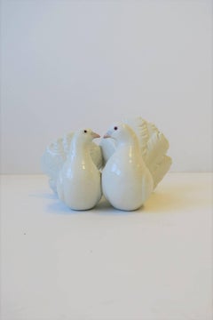 White Porcelain 'Couple of Doves' Birds Sculpture by Antonio Ballester