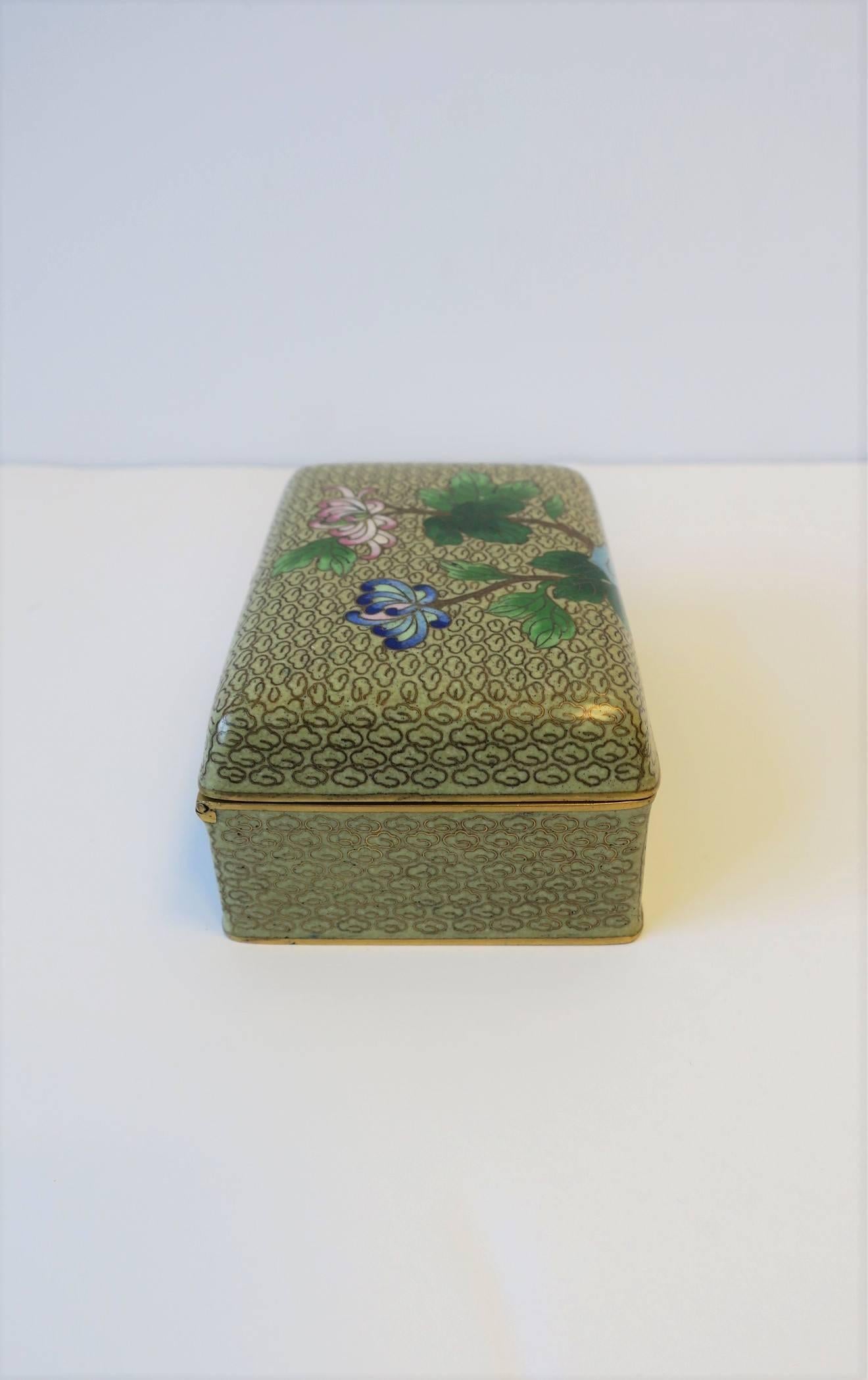 20th Century Chinese Cloisonné Enamel and Brass Jewelry Box
