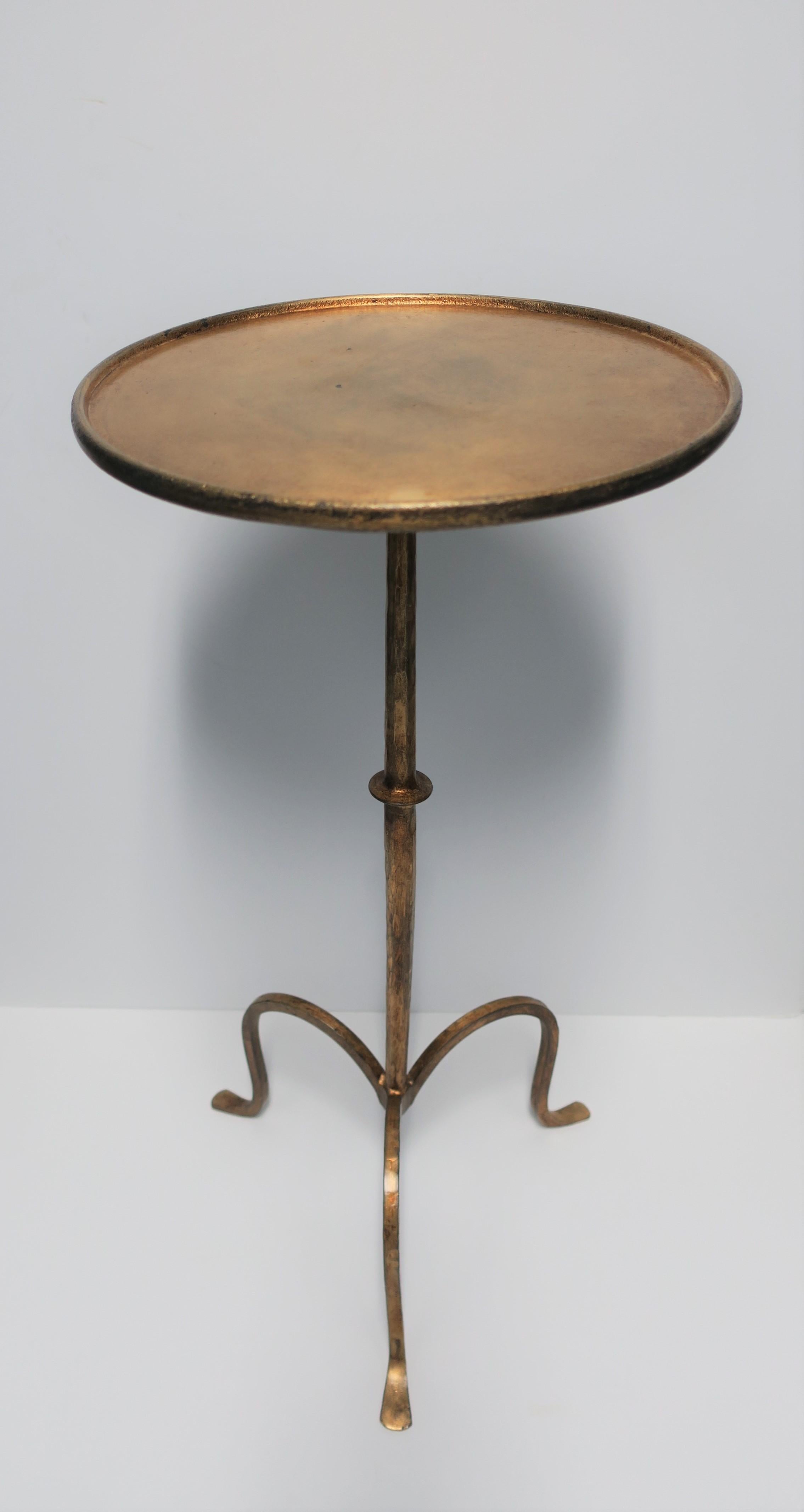 Gold Gilt Round Side Table with Tri-Pod Base, 21st Century 6