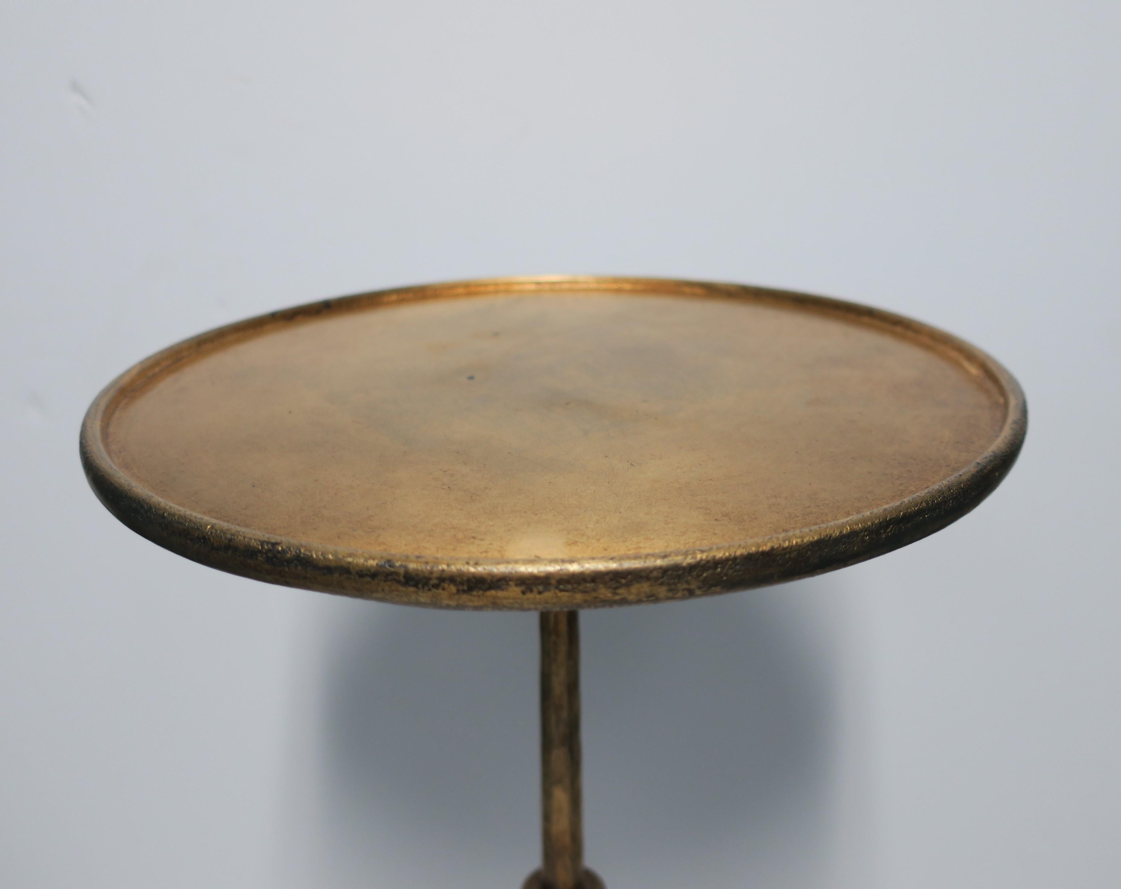 Gold Gilt Round Side Table with Tri-Pod Base, 21st Century 7