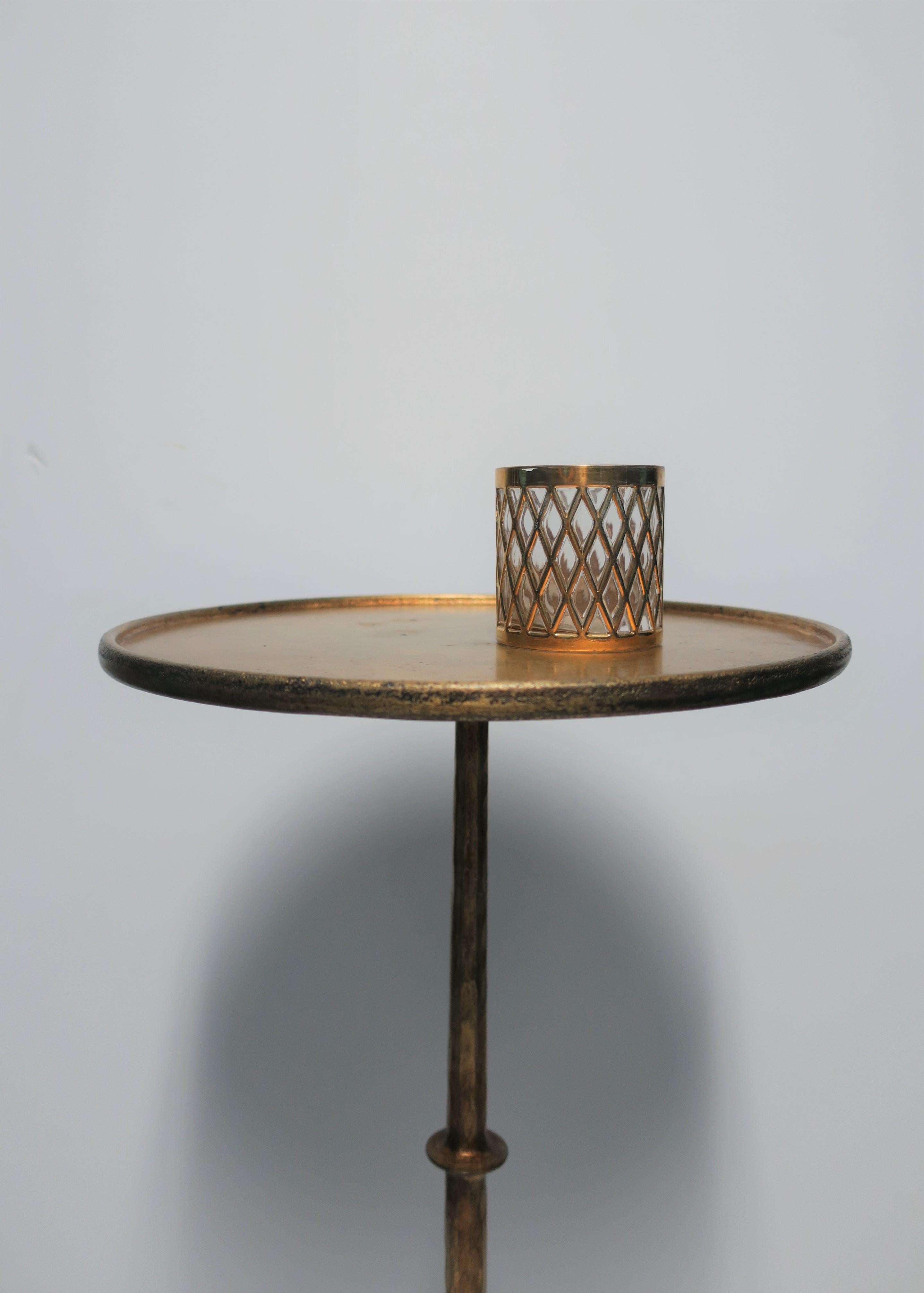 Gold Gilt Round Side Table with Tri-Pod Base, 21st Century 8