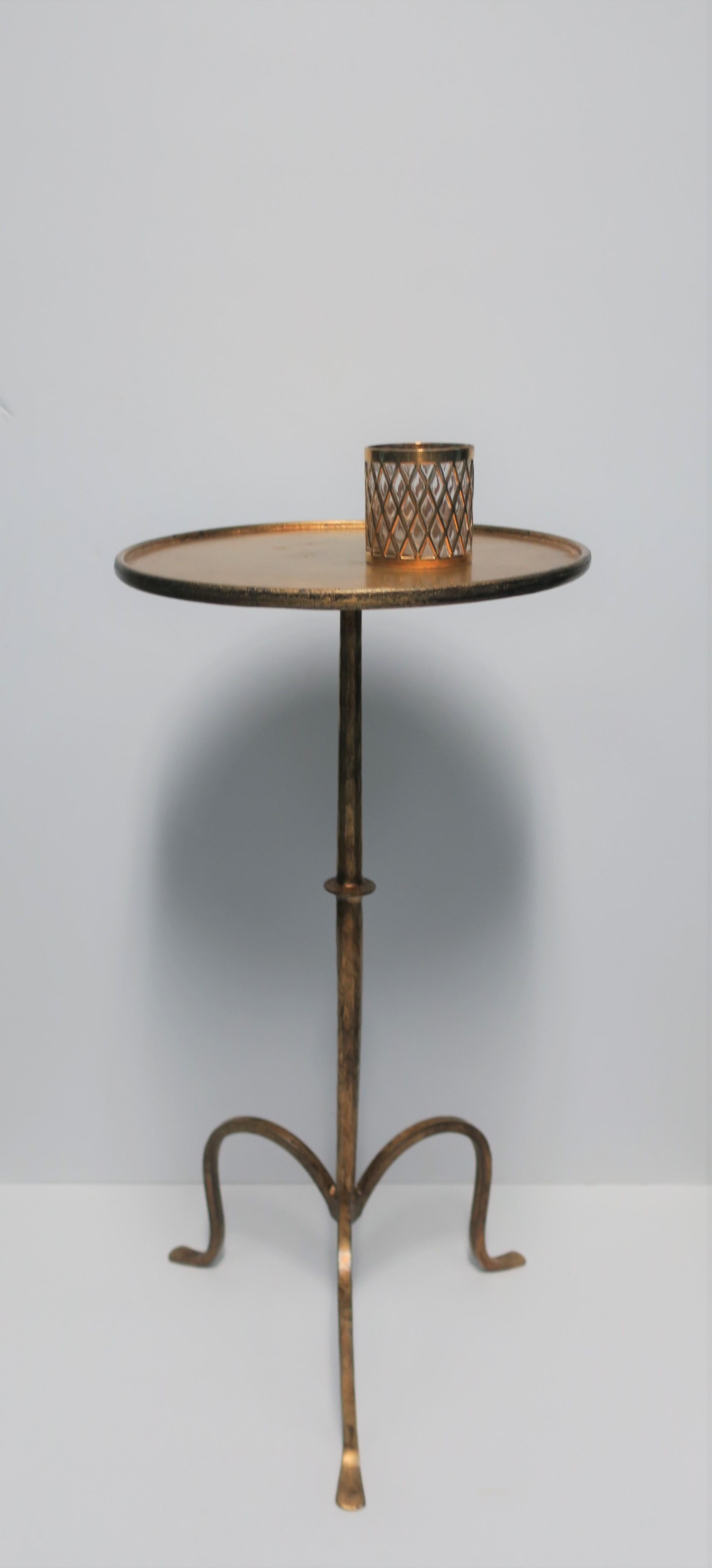 Gold Gilt Round Side Table with Tri-Pod Base, 21st Century 9