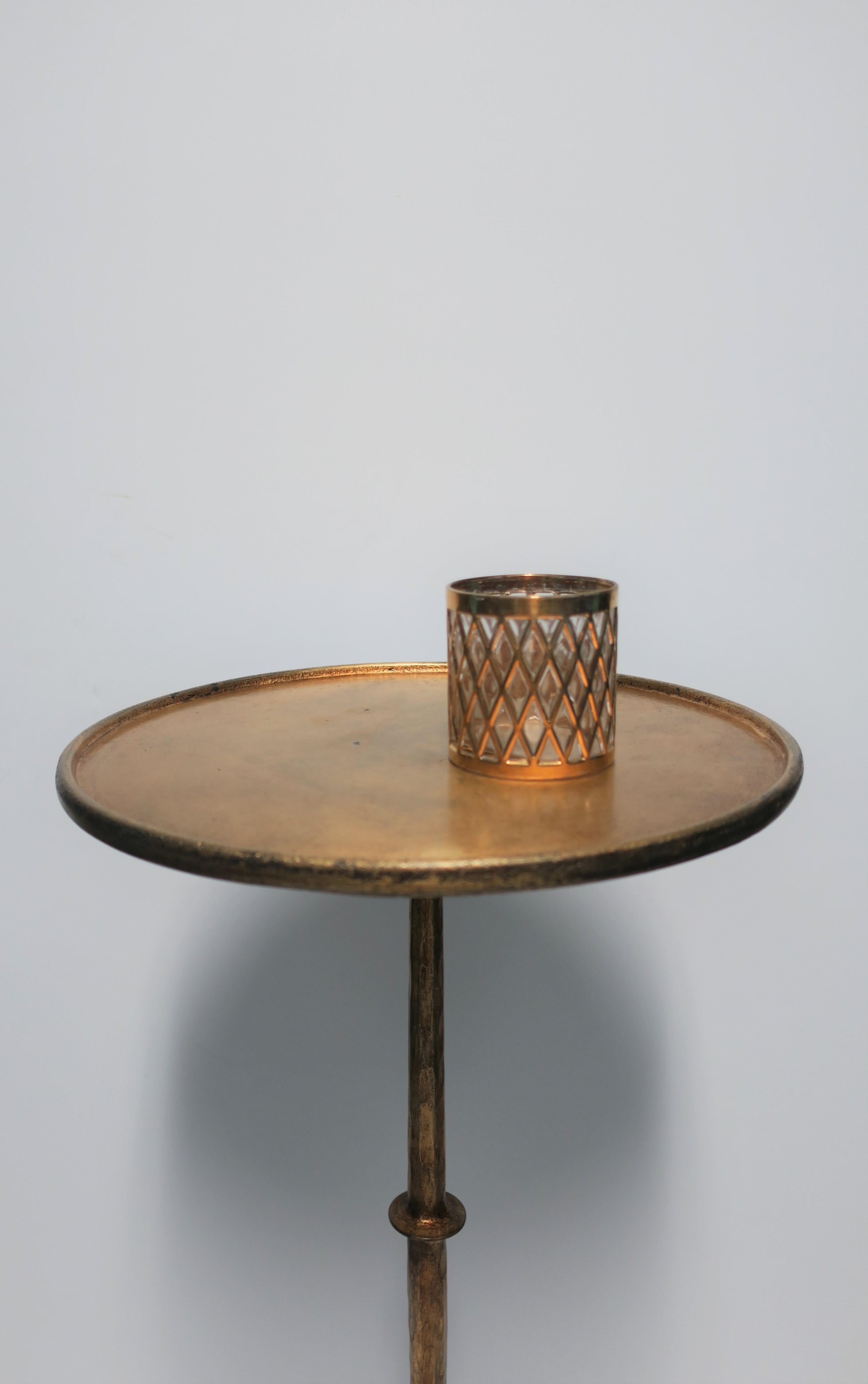 Gold Gilt Round Side Table with Tri-Pod Base, 21st Century 10
