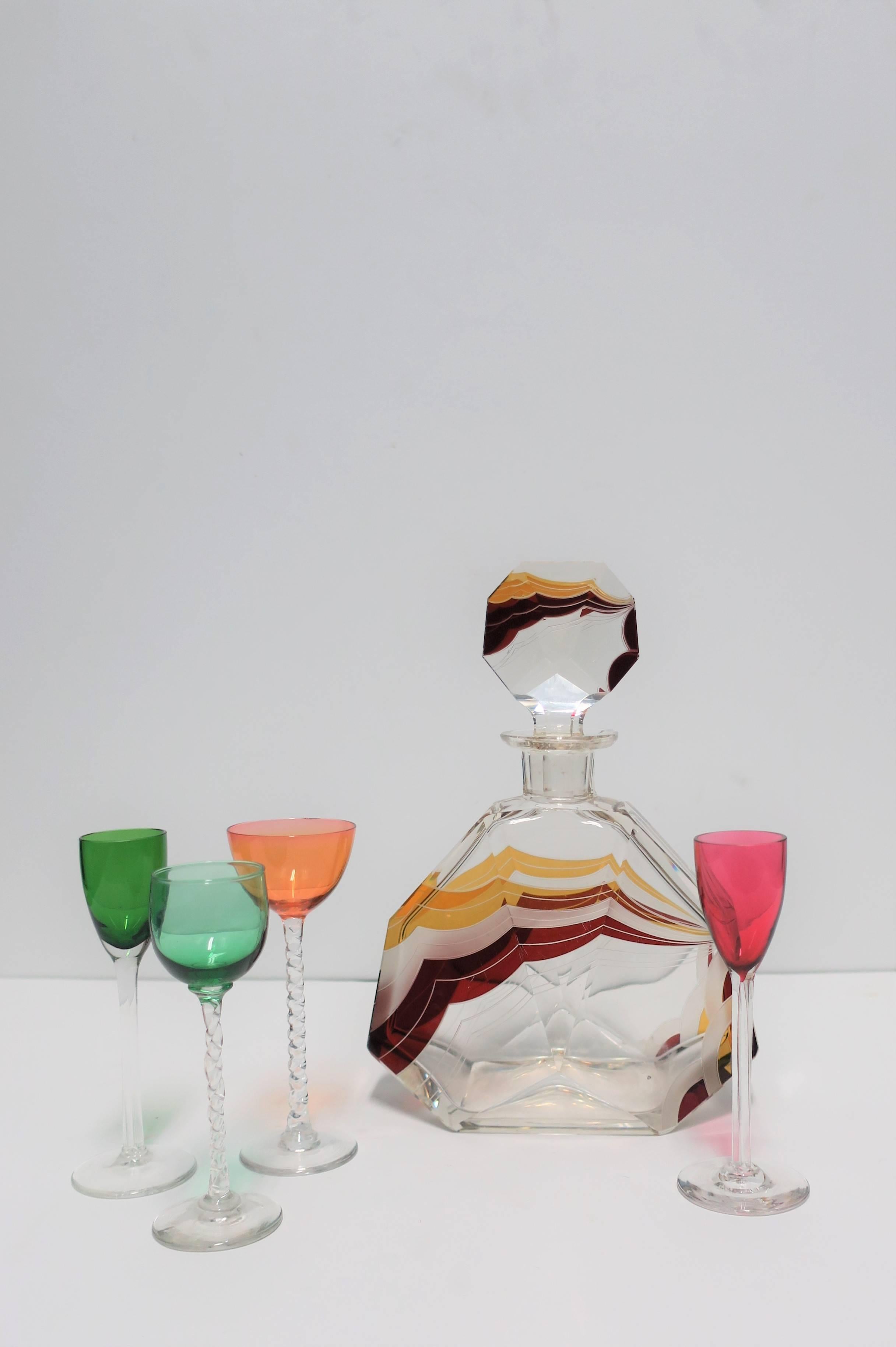 Colorful Art Glass Cordial or Aperitif Liquor Spirits Glasses 1