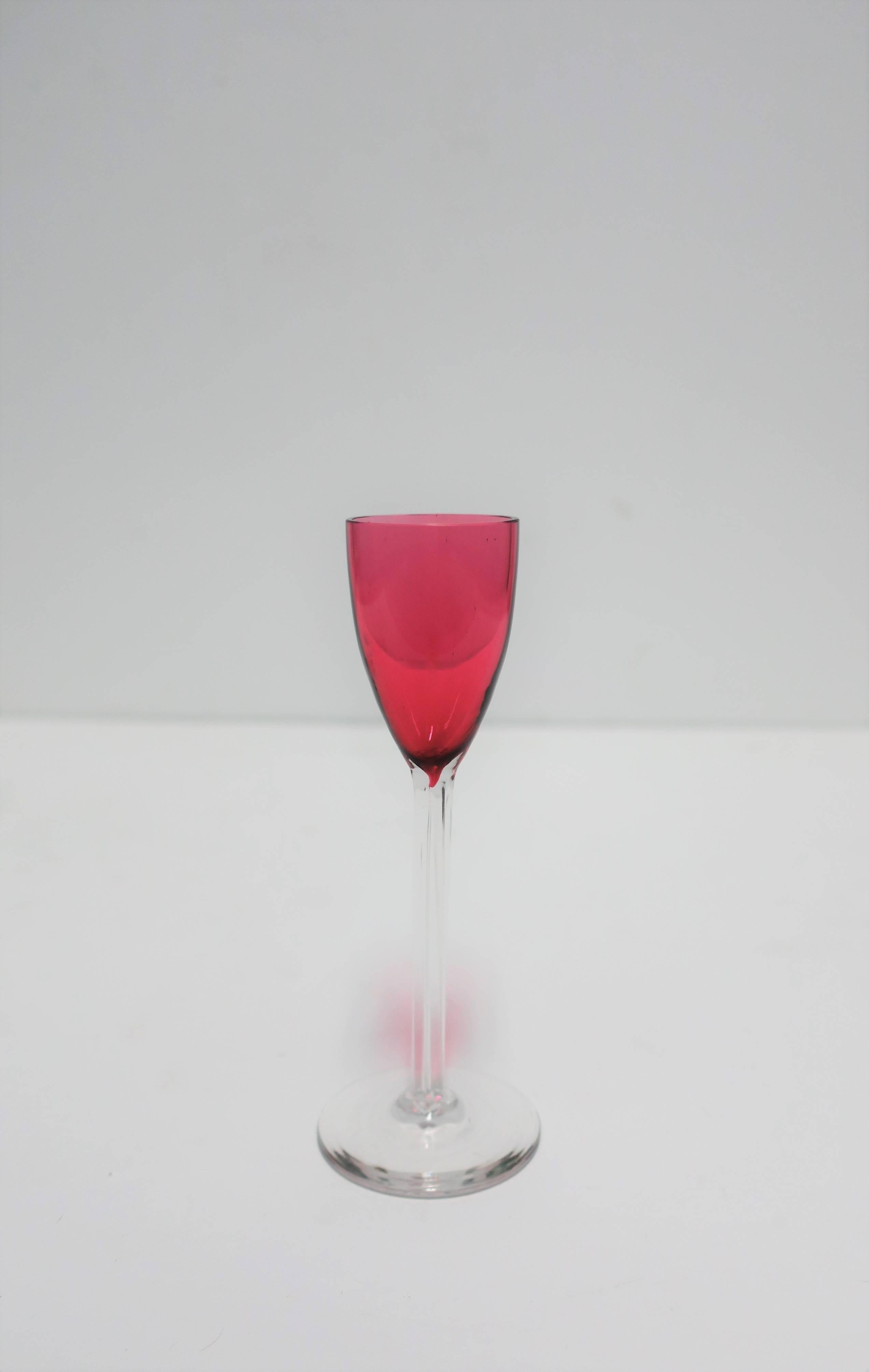 20th Century Colorful Art Glass Cordial or Aperitif Liquor Spirits Glasses