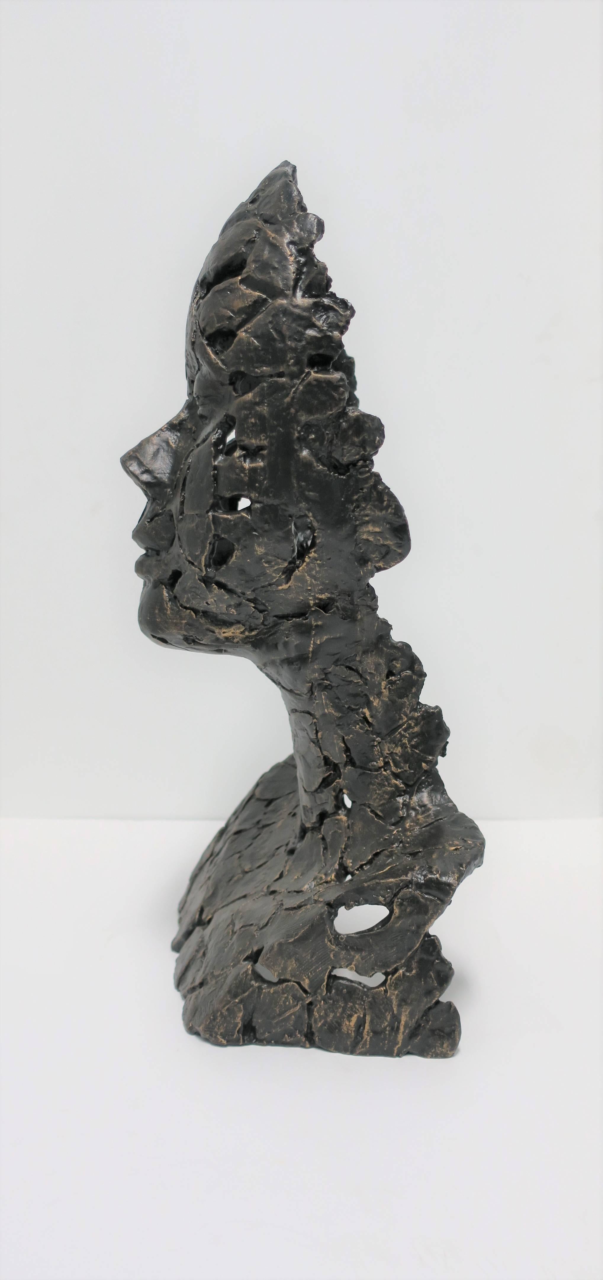 American Bronzed Female Bust Sculpture