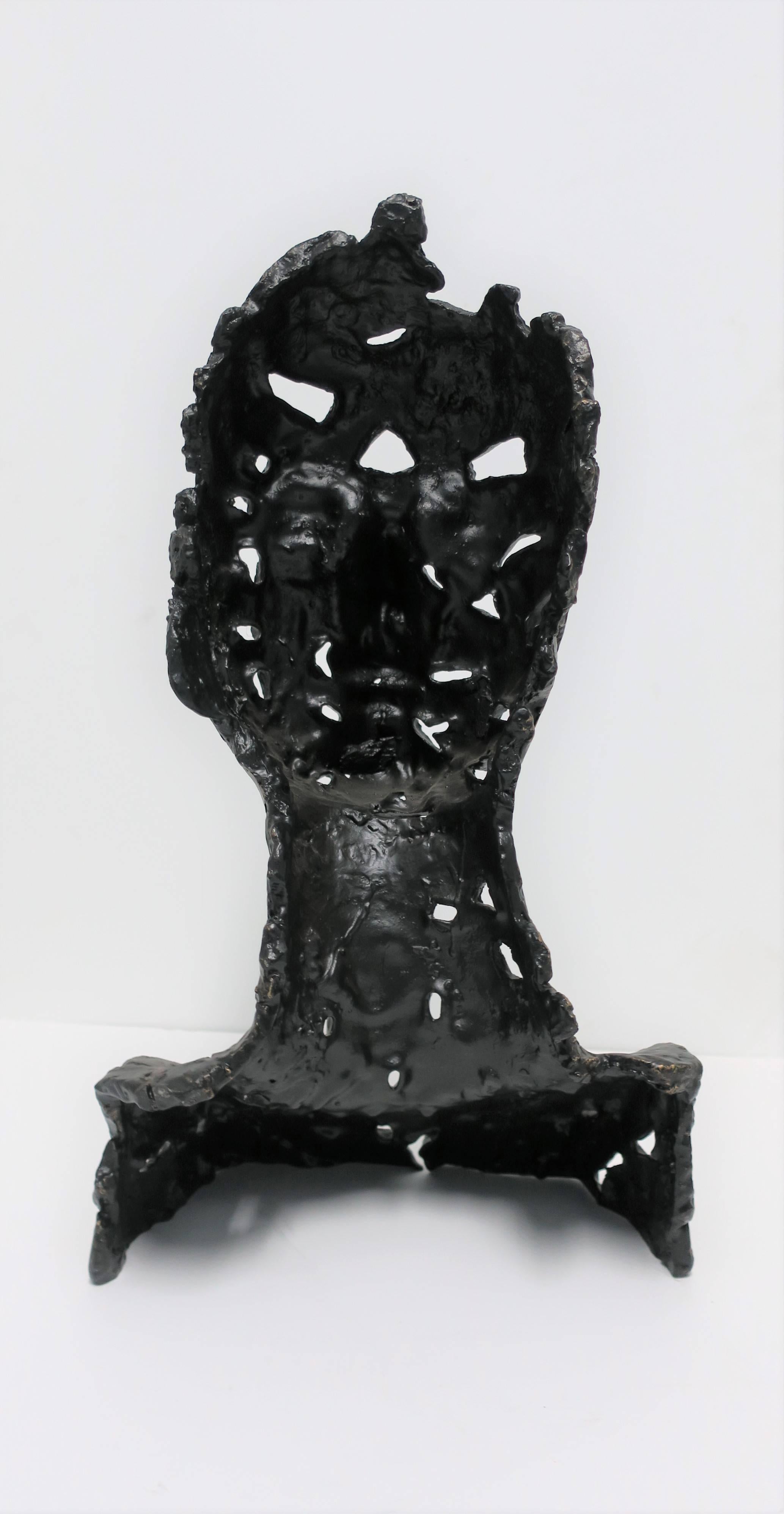 Metal Bronzed Female Bust Sculpture