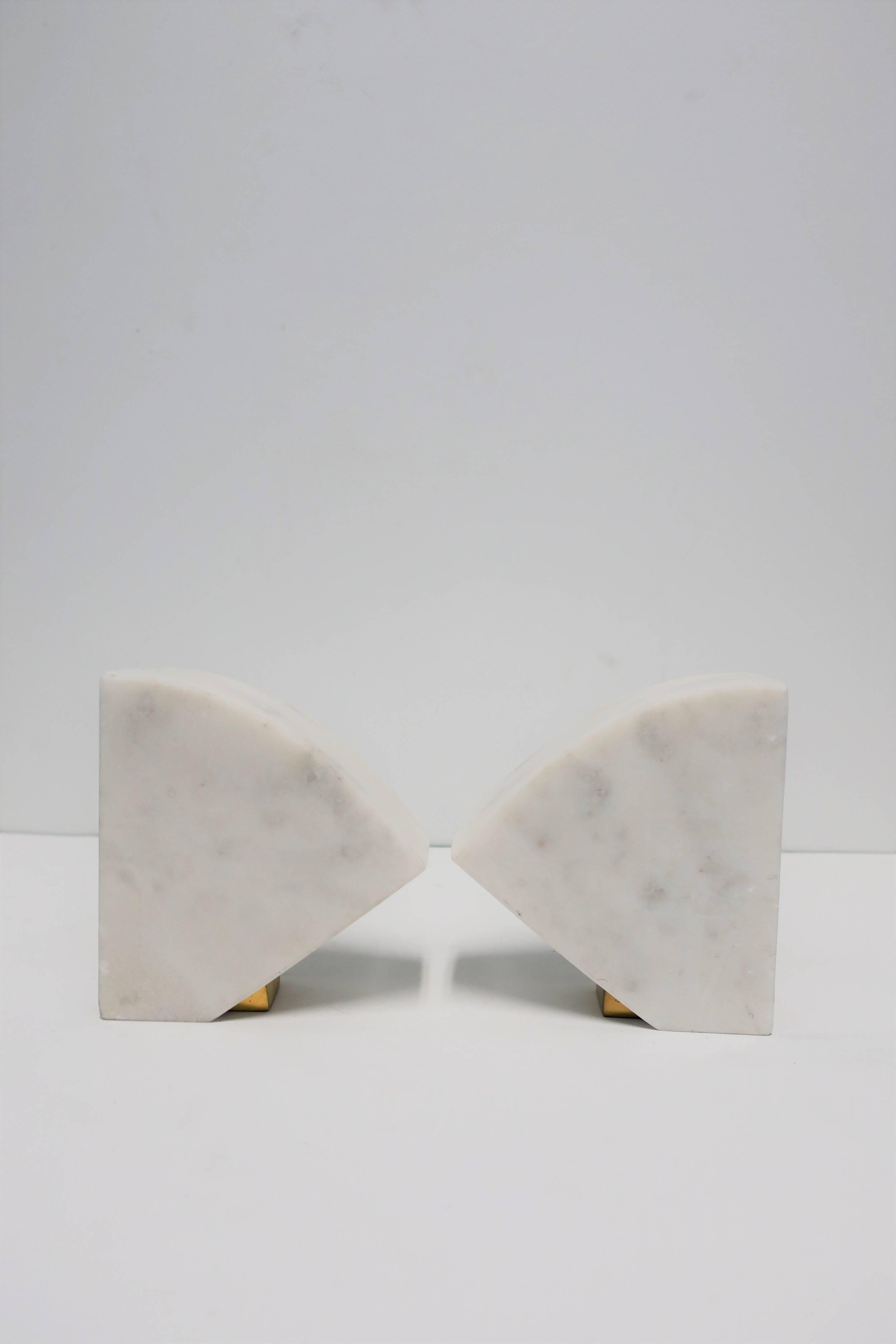 White and Gold Marble Bookends or Decorative Object Sculpture 1