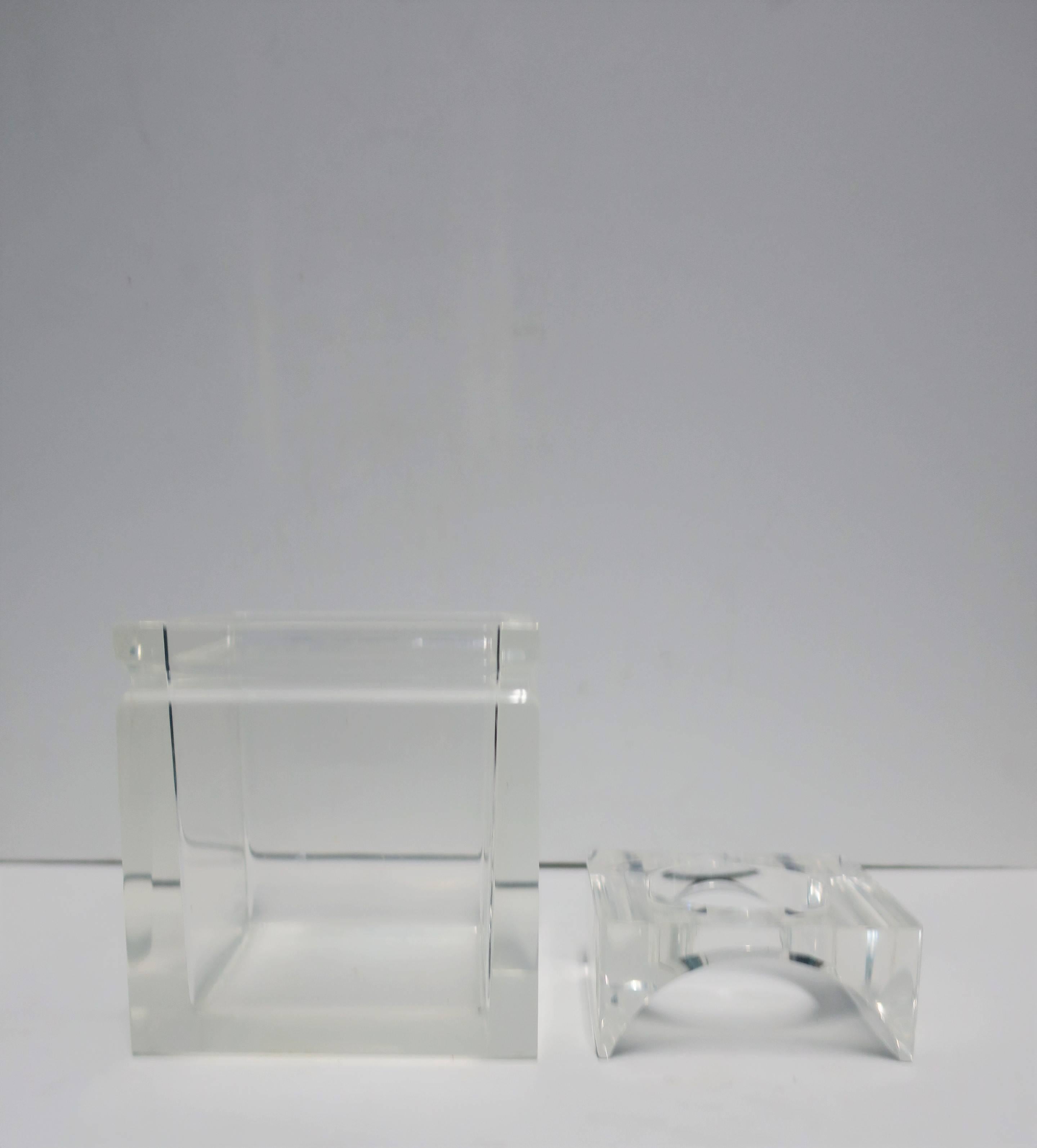American Lucite Tissue Box in the Style of Charles Hollis Jones