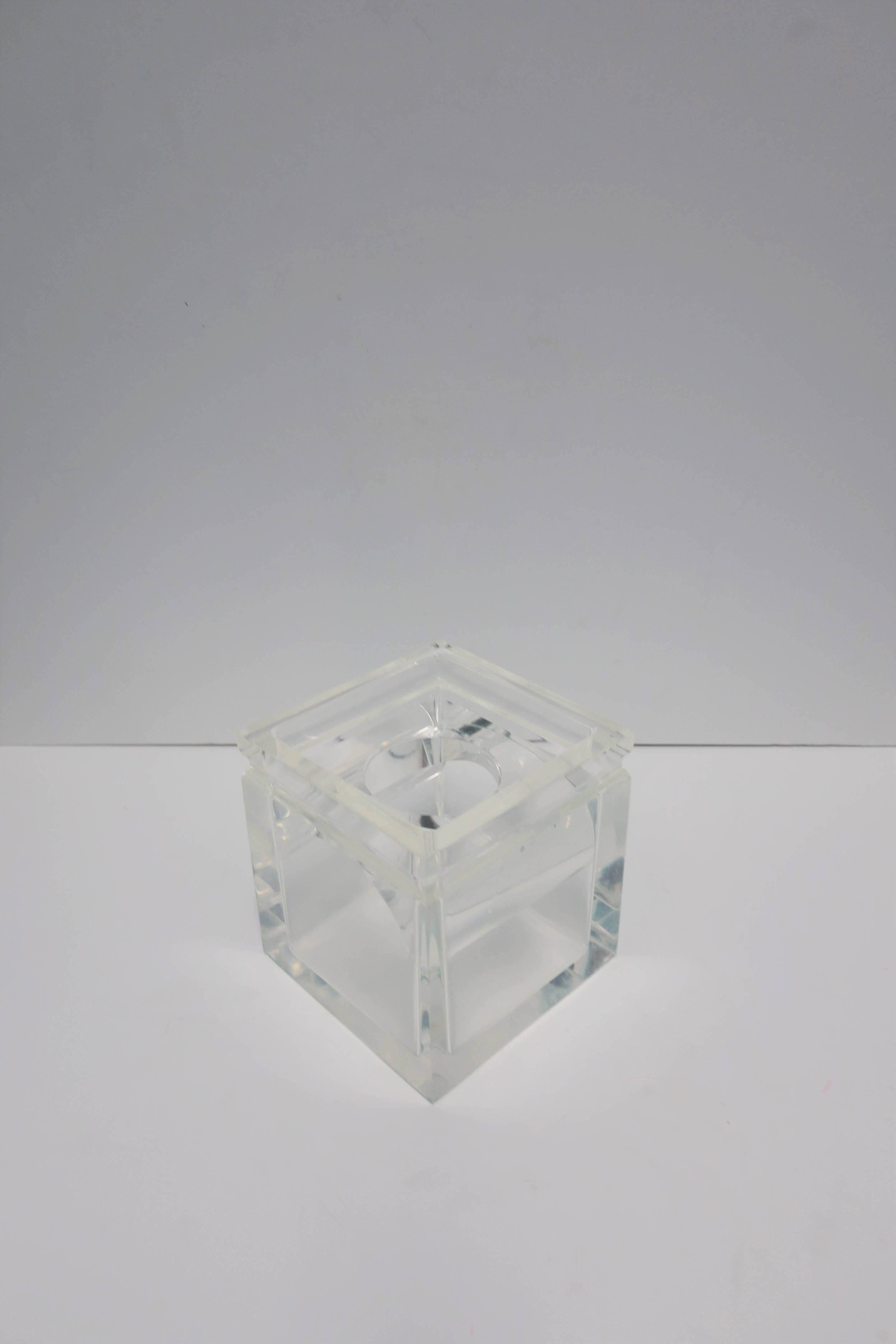Lucite Tissue Box in the Style of Charles Hollis Jones In Good Condition In New York, NY