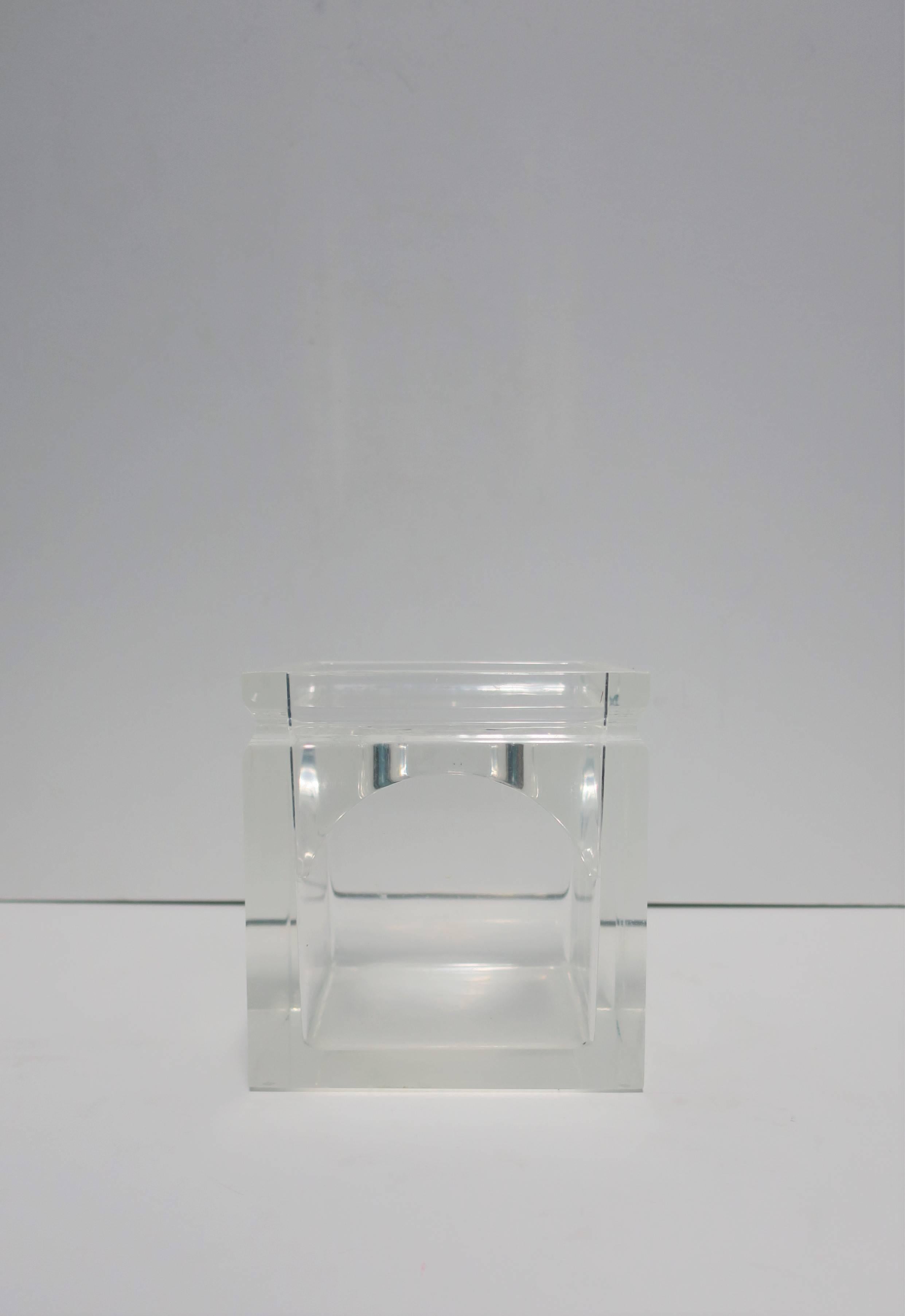 Lucite Tissue Box in the Style of Charles Hollis Jones 1