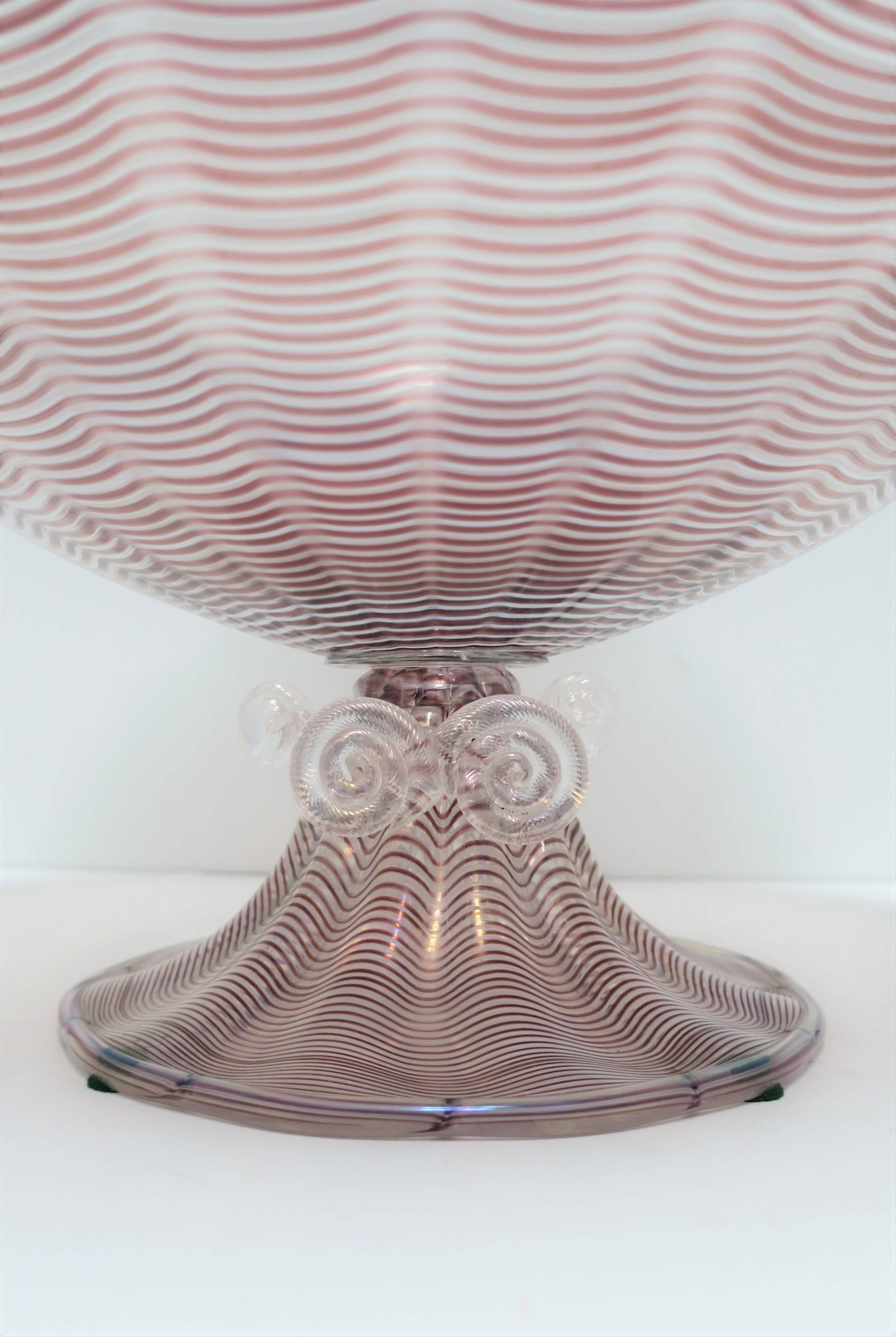 Modern Italian Murano Art Glass Urn Centerpiece Bowl