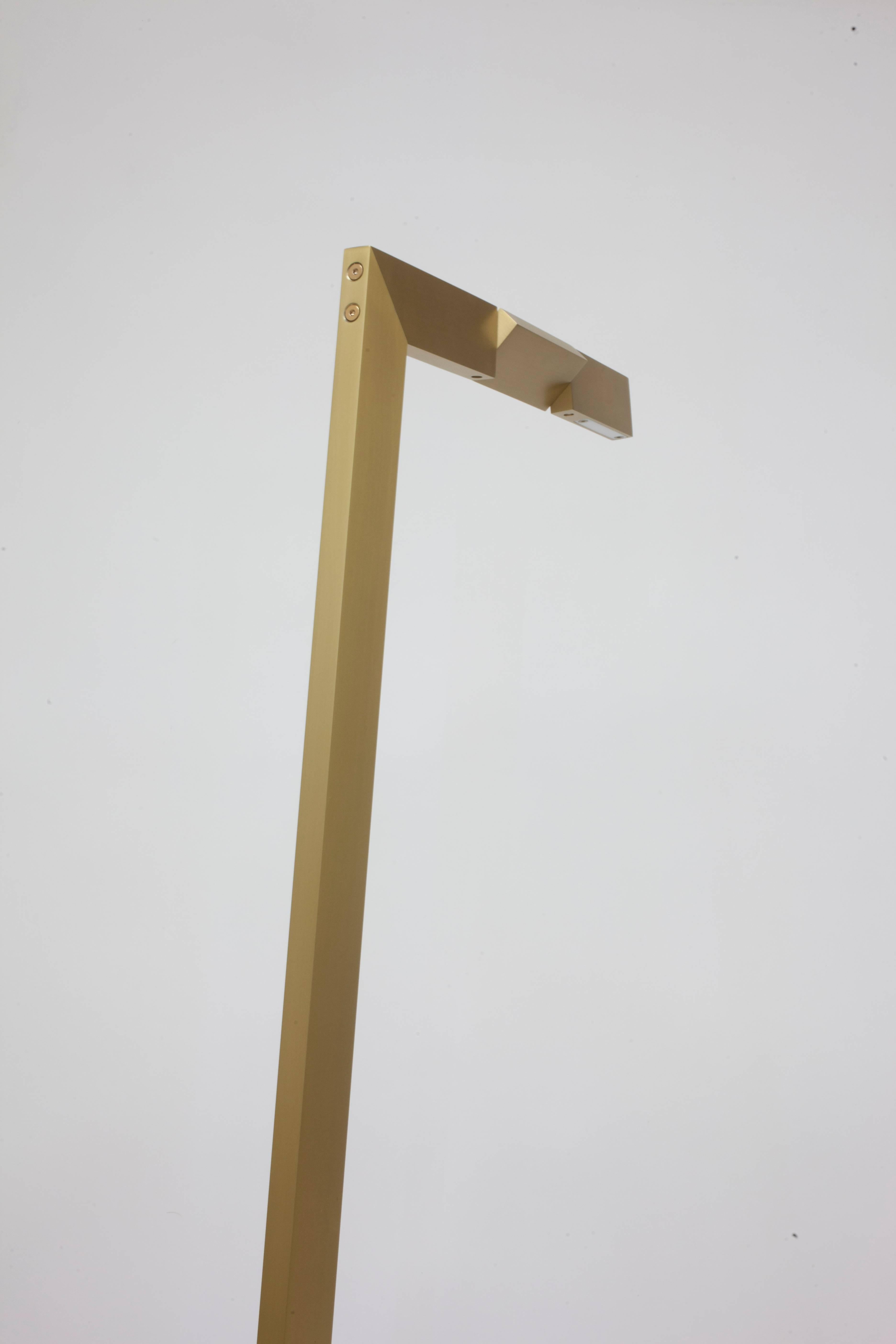 Minimalist Contemporary Lido Floor Lamp 001 in Brass by Orphan Work For Sale