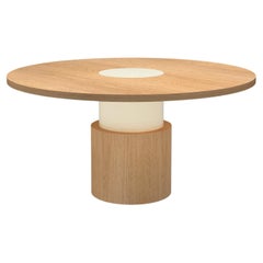 Contemporary 100 Dining Table in Oak and White by Orphan Work, 2019