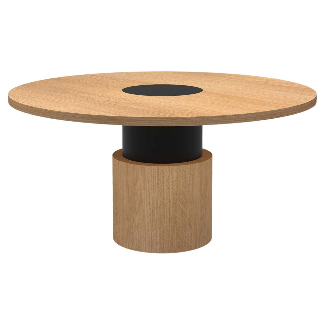 Contemporary 100 Dining Table in Oak and Black by Orphan Work, 2019 For ...