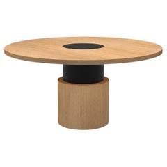 Contemporary 100 Dining Table in Oak and Black by Orphan Work, 2019
