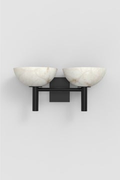 Contemporary Prato Double Sconce 200A in Alabaster by Orphan Work
