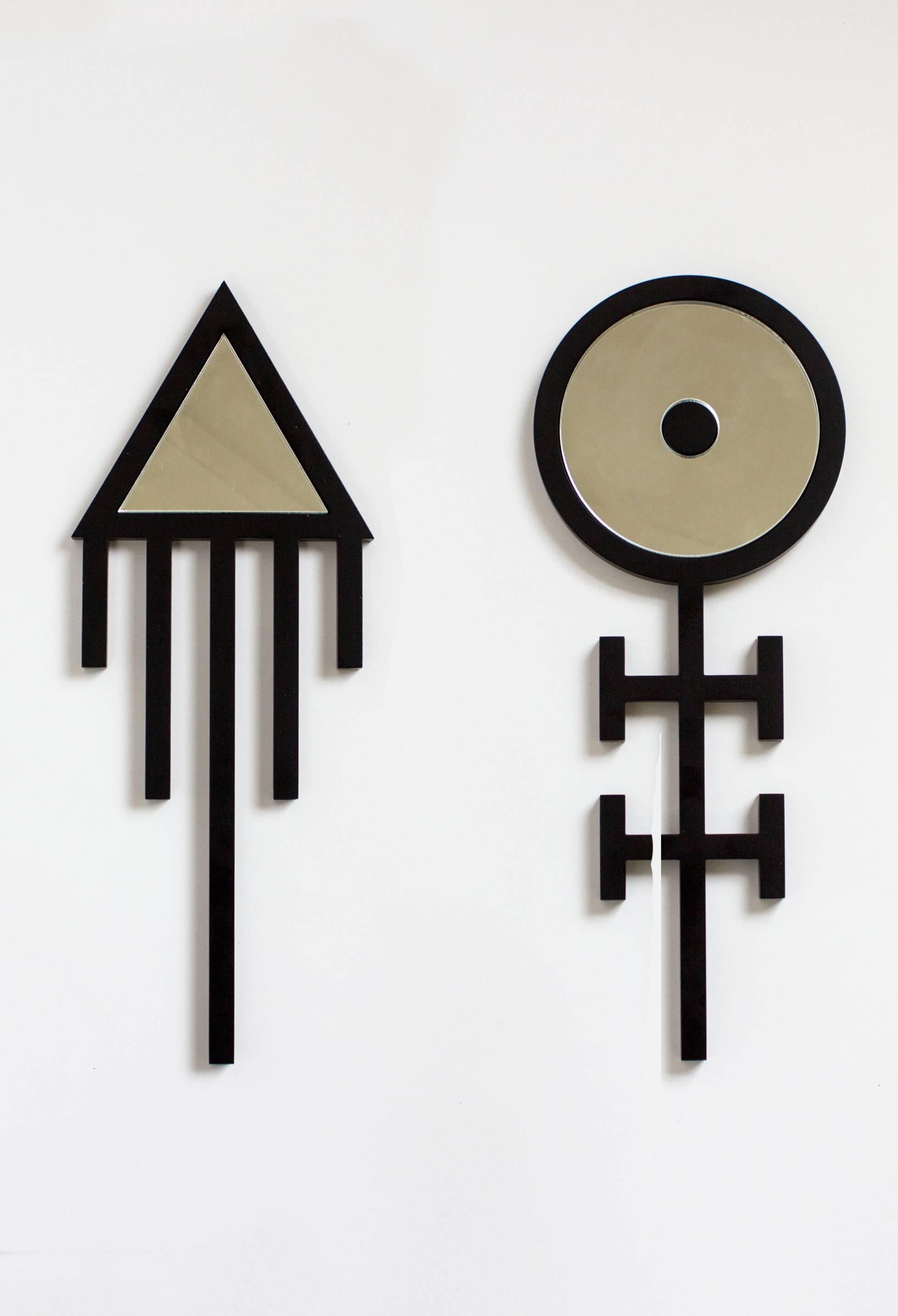 Contemporary Black Metal 'Ankh Air' Hand Mirror by Material Lust, 2014 For Sale 1