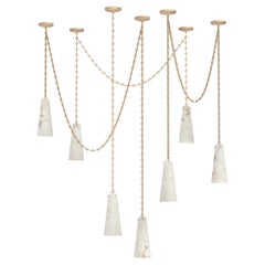 Contemporary Lucca Chandelier 202A-7 in Alabaster by Orphan Work, 2021