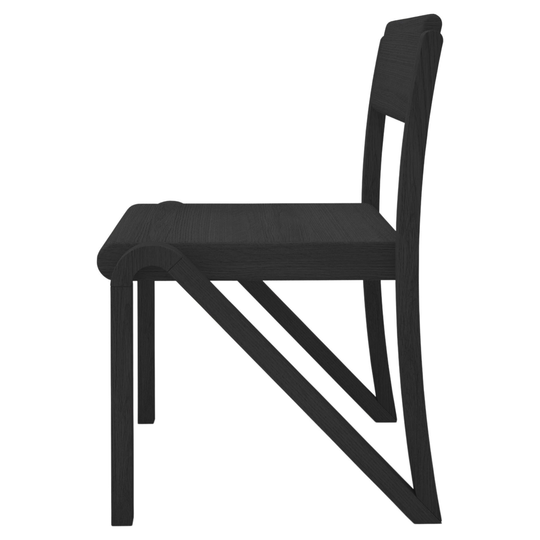 Contemporary Pucci Side Chair 200 in Blackened Oak by Orphan Work For Sale
