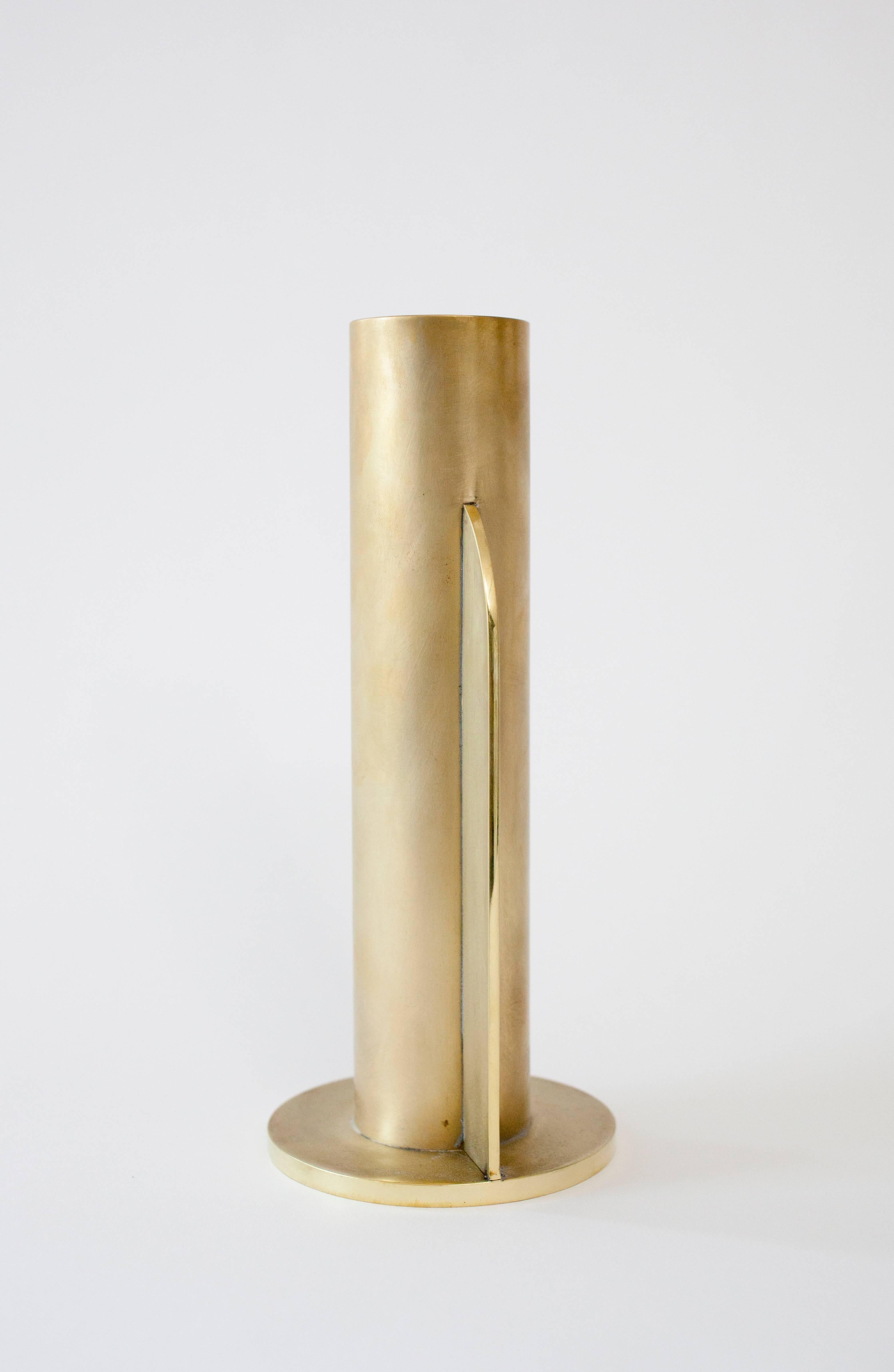 Contemporary 001 Vase in Brass by Orphan Work In New Condition For Sale In Los Angeles, CA