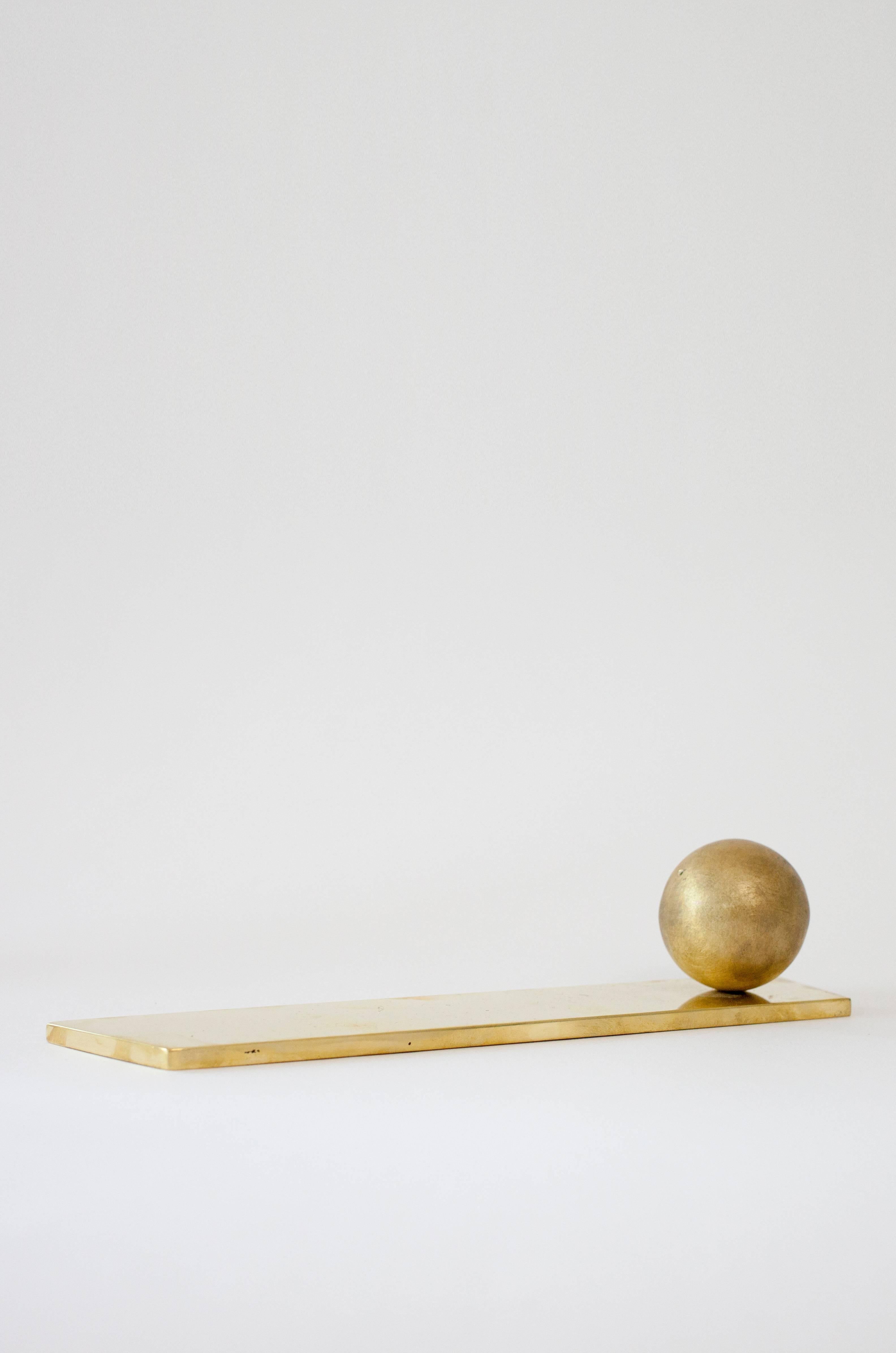 This contemporary rest for incense or sage made of brushed brass is part of the Orphan Work brand and can be used as an table top object. 

ORPHAN WORK is a new identity for lost designs from Material Lust’s own archive. These act as basics - almost