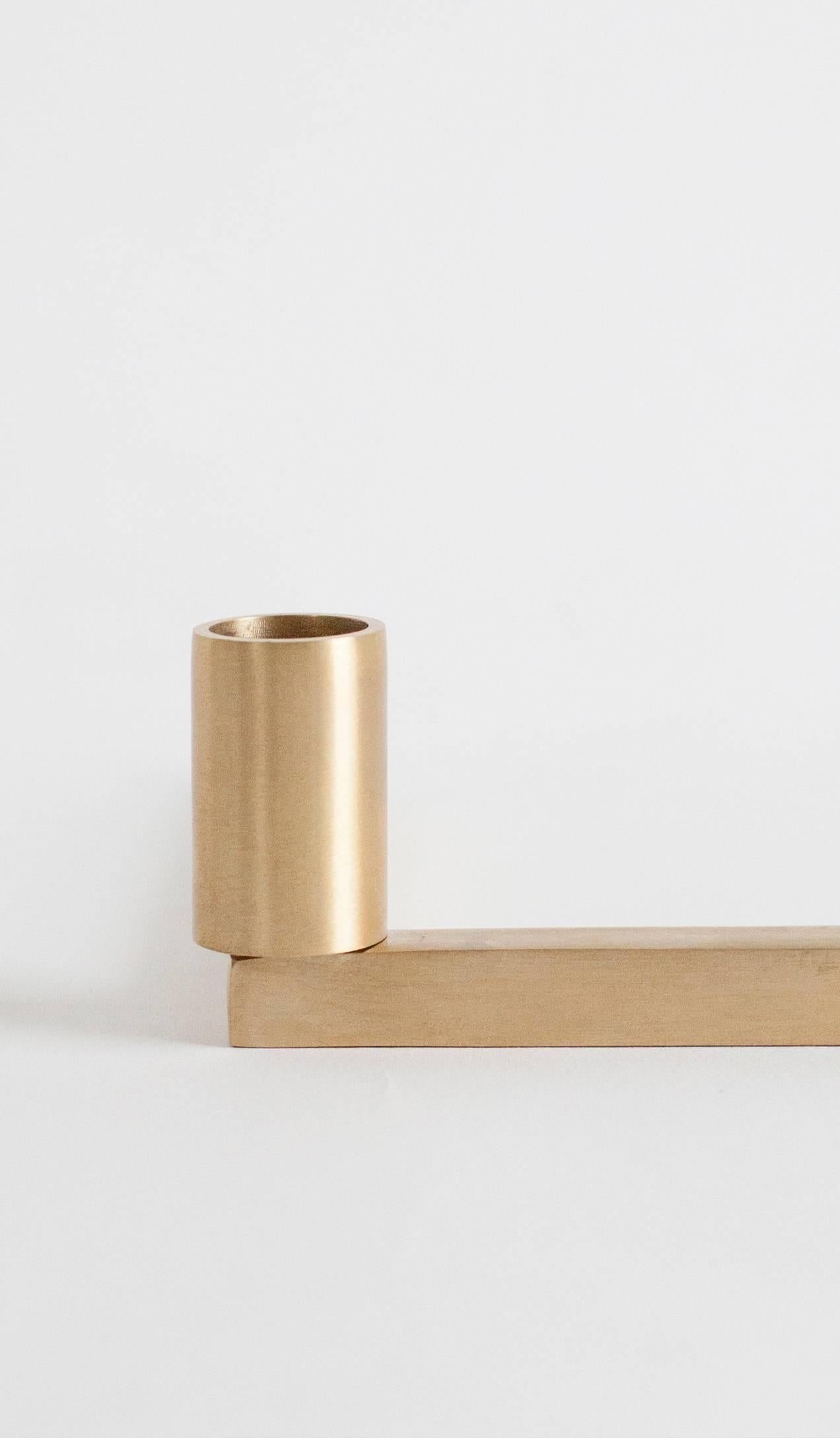 Post-Modern Contemporary 001 Candle Holder in Brass by Orphan Work For Sale