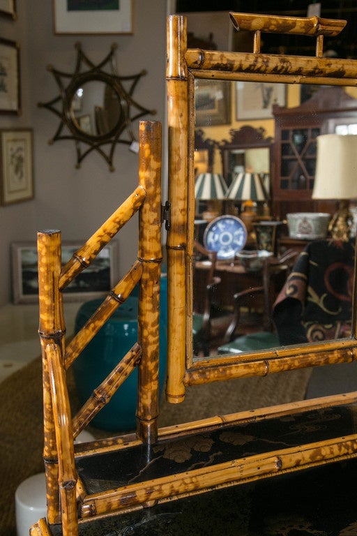 19th Century English Bamboo and Lacquer Dressing Table 1