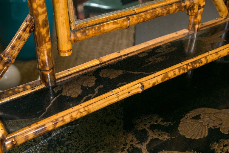 19th Century English Bamboo and Lacquer Dressing Table 1