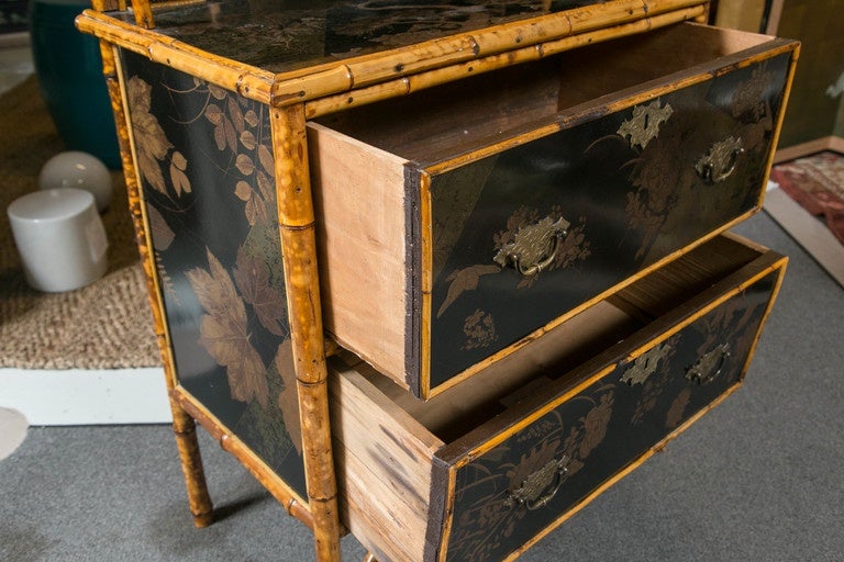 19th Century English Bamboo and Lacquer Dressing Table 3