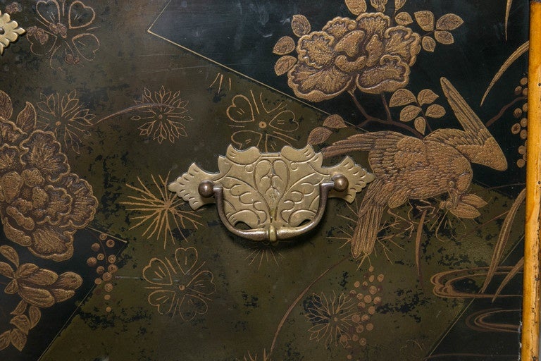 19th Century English Bamboo and Lacquer Dressing Table 3