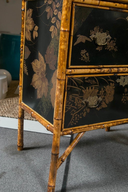 19th Century English Bamboo and Lacquer Dressing Table 5