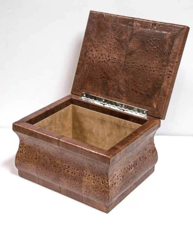 1980 Karl Springer Lacquered Frog Skin Box In Excellent Condition For Sale In Stamford, CT