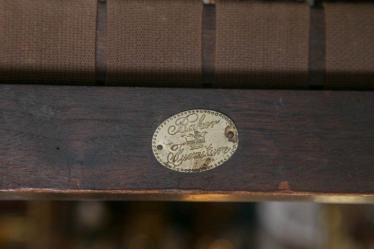 Walnut Pair of Mid-Century Baker Armchairs