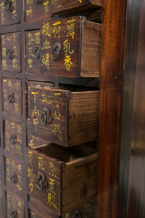 Antique Chinese Apothecary / Medicine Chest In Excellent Condition In Stamford, CT