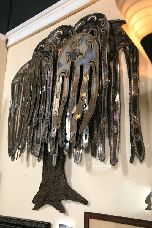 American Metal Weeping Willow Tree Wall Hanging For Sale
