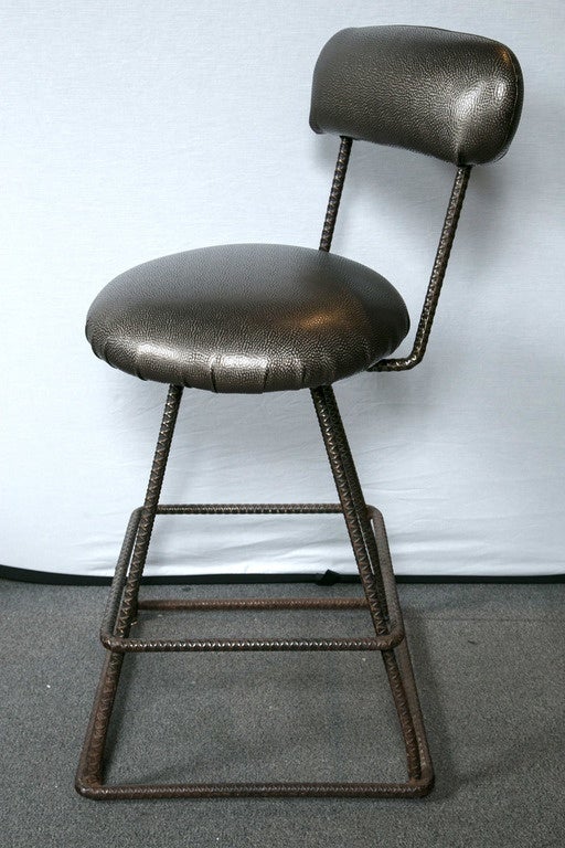 Unknown Set of Three Industrial Counter Stools For Sale