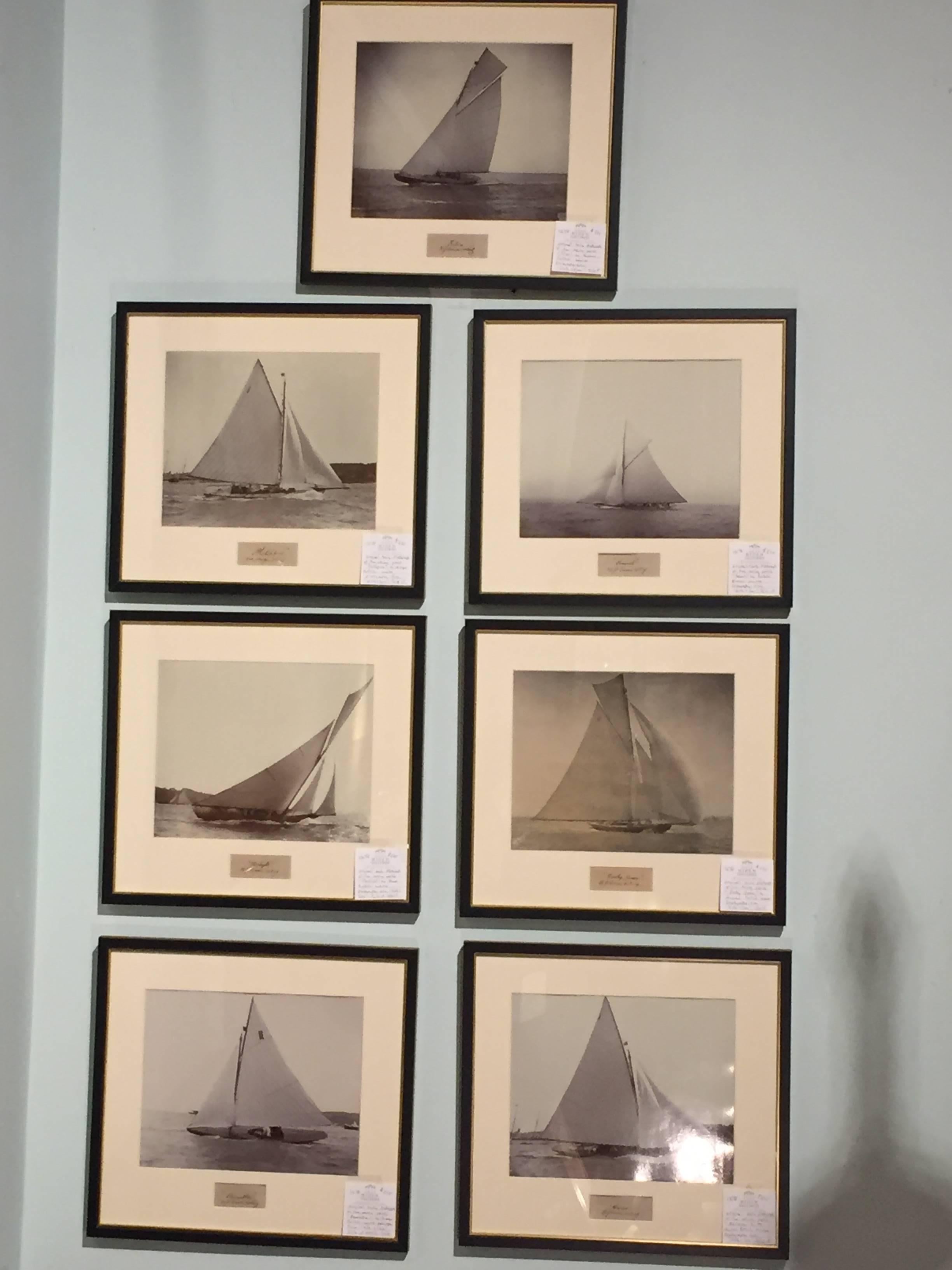 Framed Group of Seven Yachting Photographs by Kirk & Sons 3