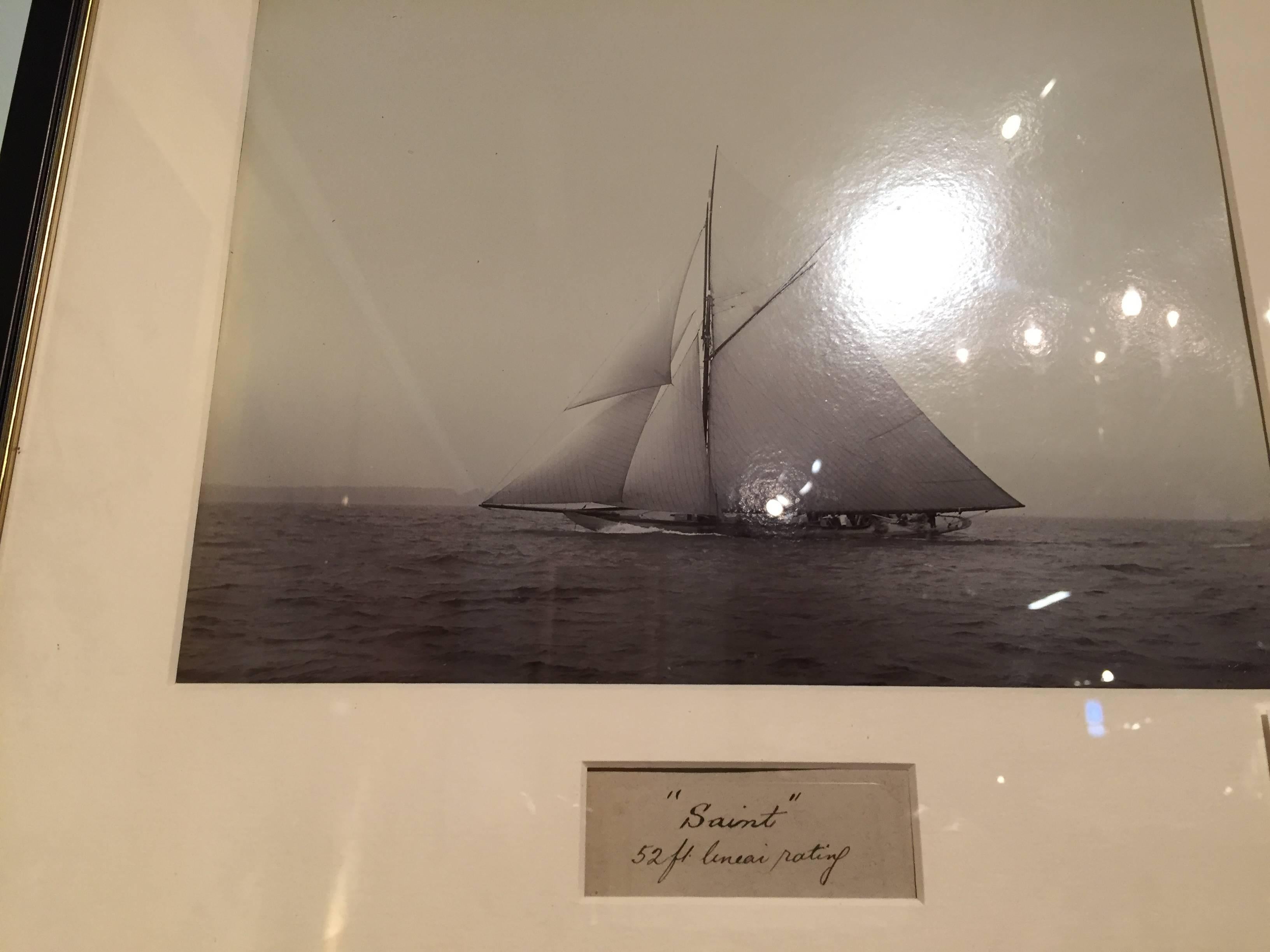 Framed Group of Seven Yachting Photographs by Kirk & Sons 1