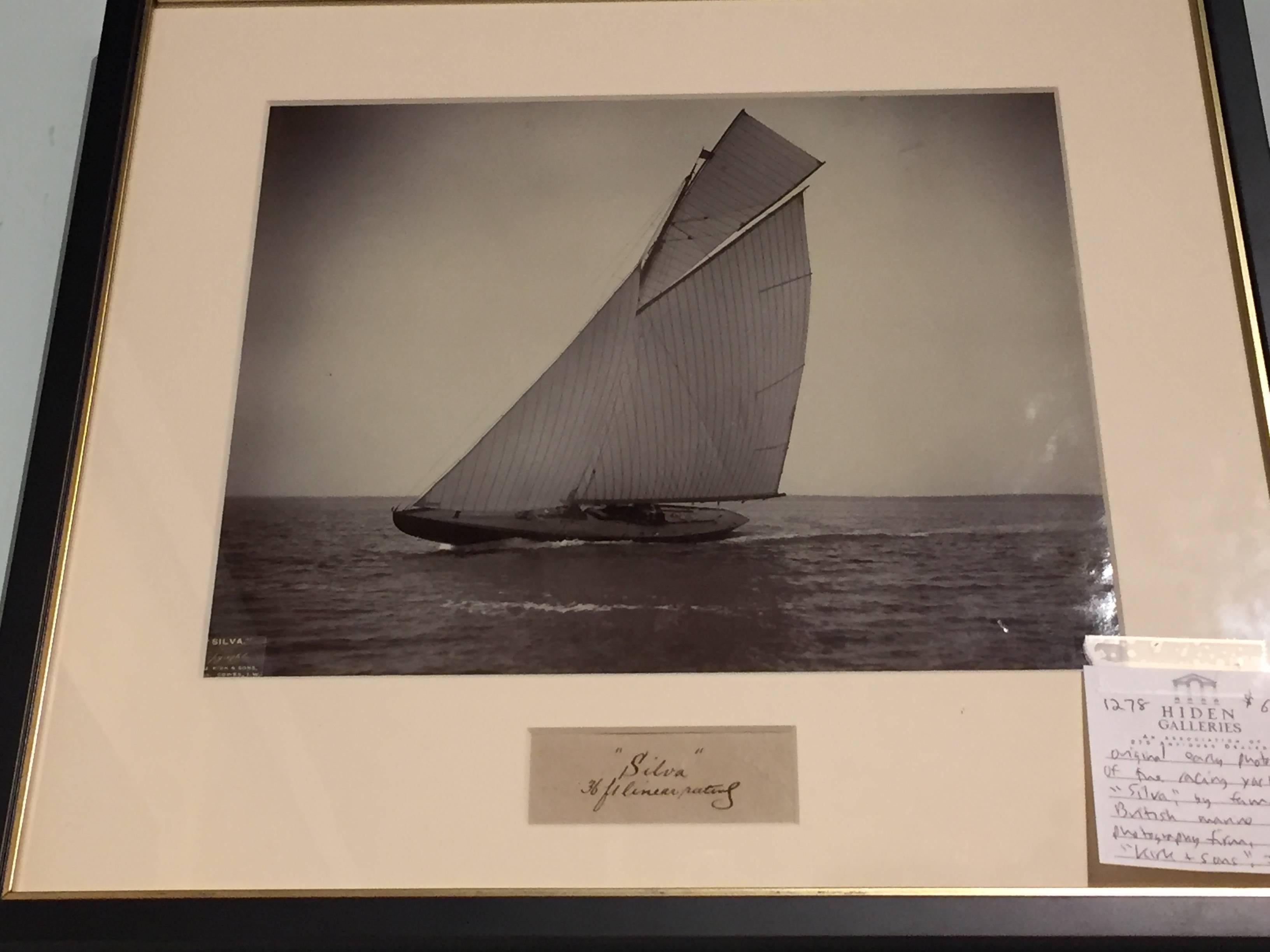 Framed Group of Seven Yachting Photographs by Kirk & Sons 2