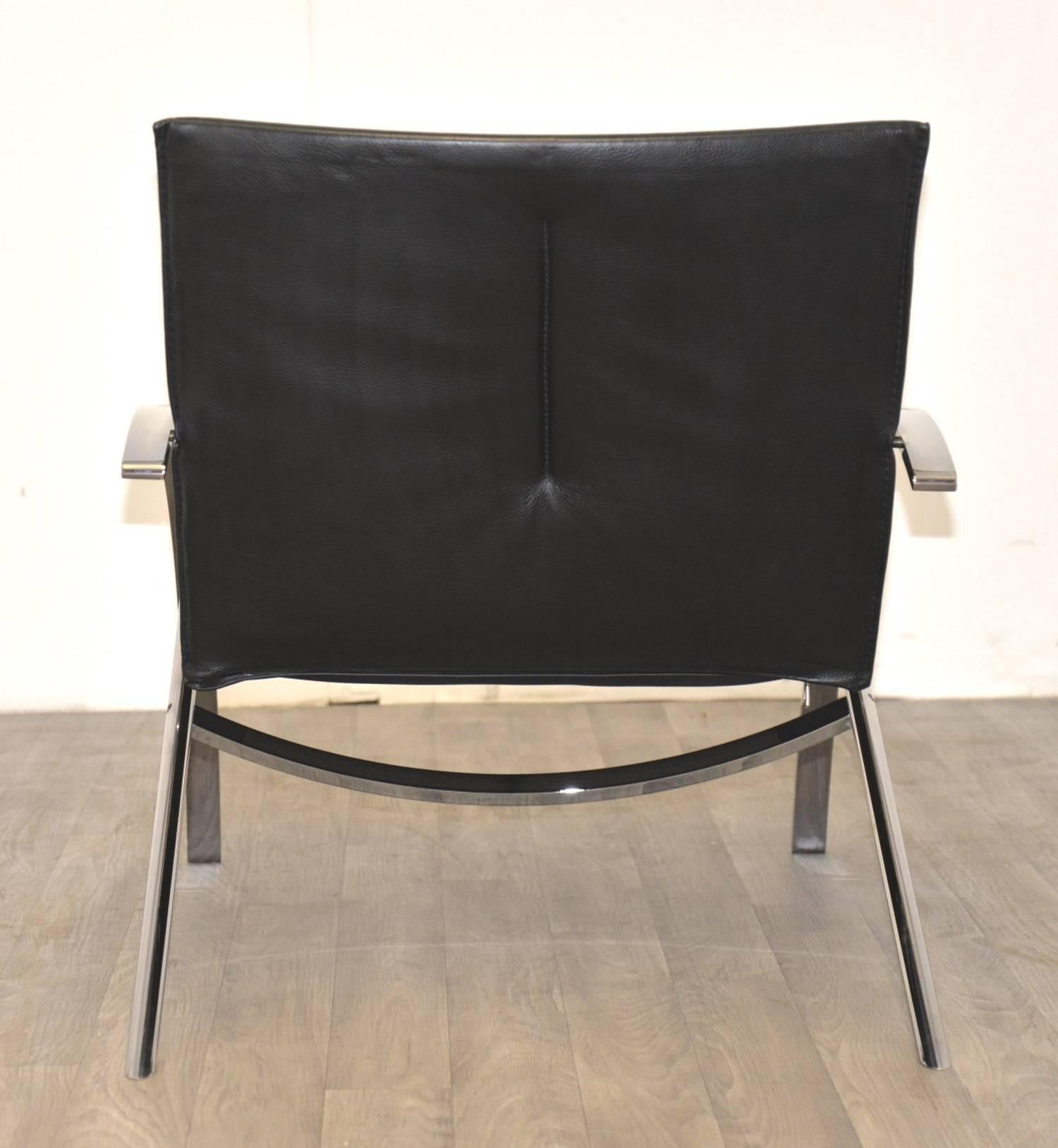 Leather Paul Tuttle Arco Lounge Chairs for Strässle of Switzerland, 1970s For Sale