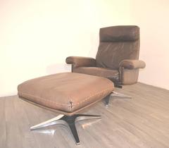 Vintage 1970s De Sede DS 31 Swivel Lounge Club Armchair with Ottoman