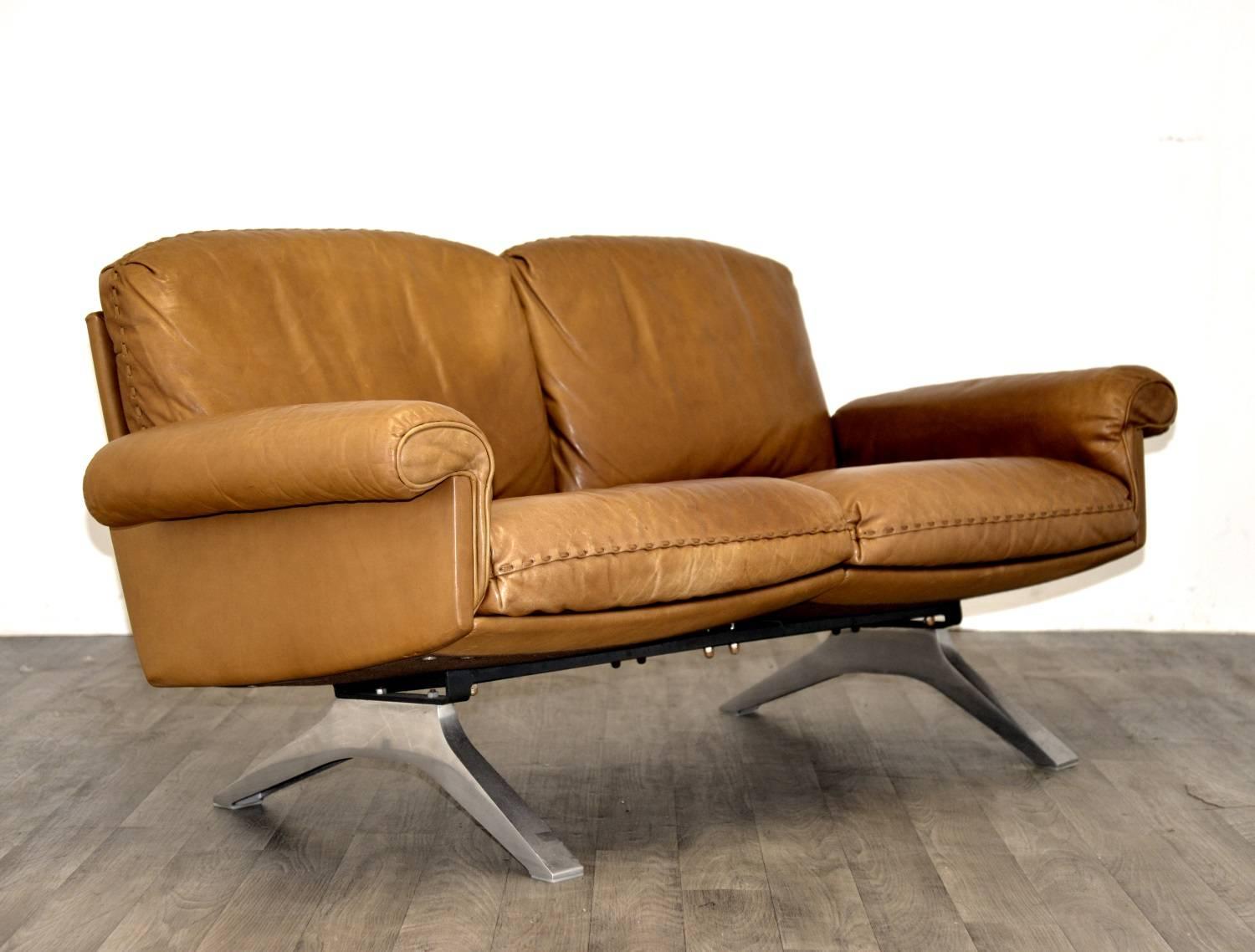 Mid-Century Modern Vintage De Sede DS 31 Leather Sofa and Loveseat, Switzerland 1970s